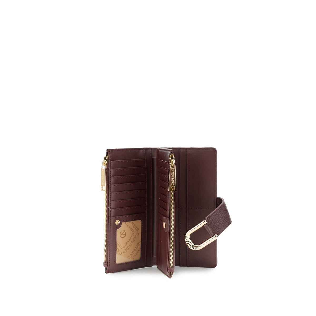 portafoglio grande con zip effetto pelle con grana bordeaux C4AD1106M012TGUT.MORO