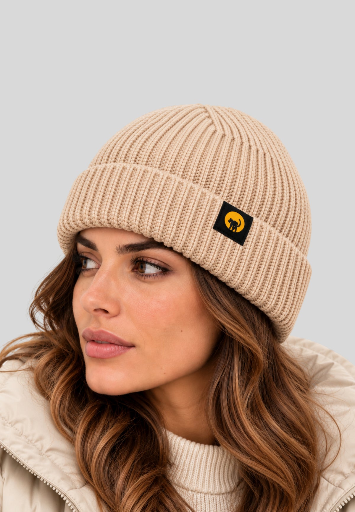 Cappello Unisex Ciesse Piumini Almond Milk Beige in Maglia a Costine KASEMALMOND MILK