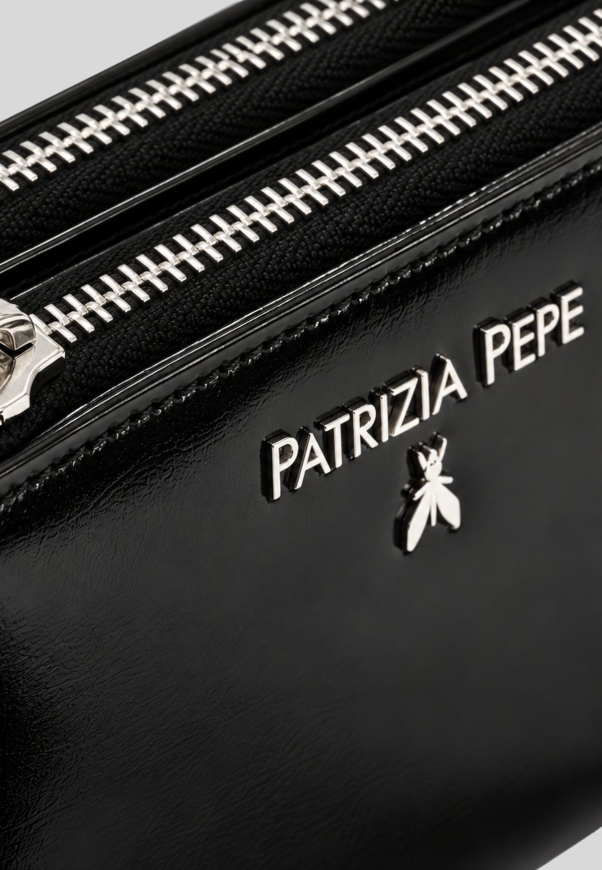 Portamonete / Purse Patrizia Pepe Nero in Vera Pelle con Doppia Zip 2Q8732L0002K103