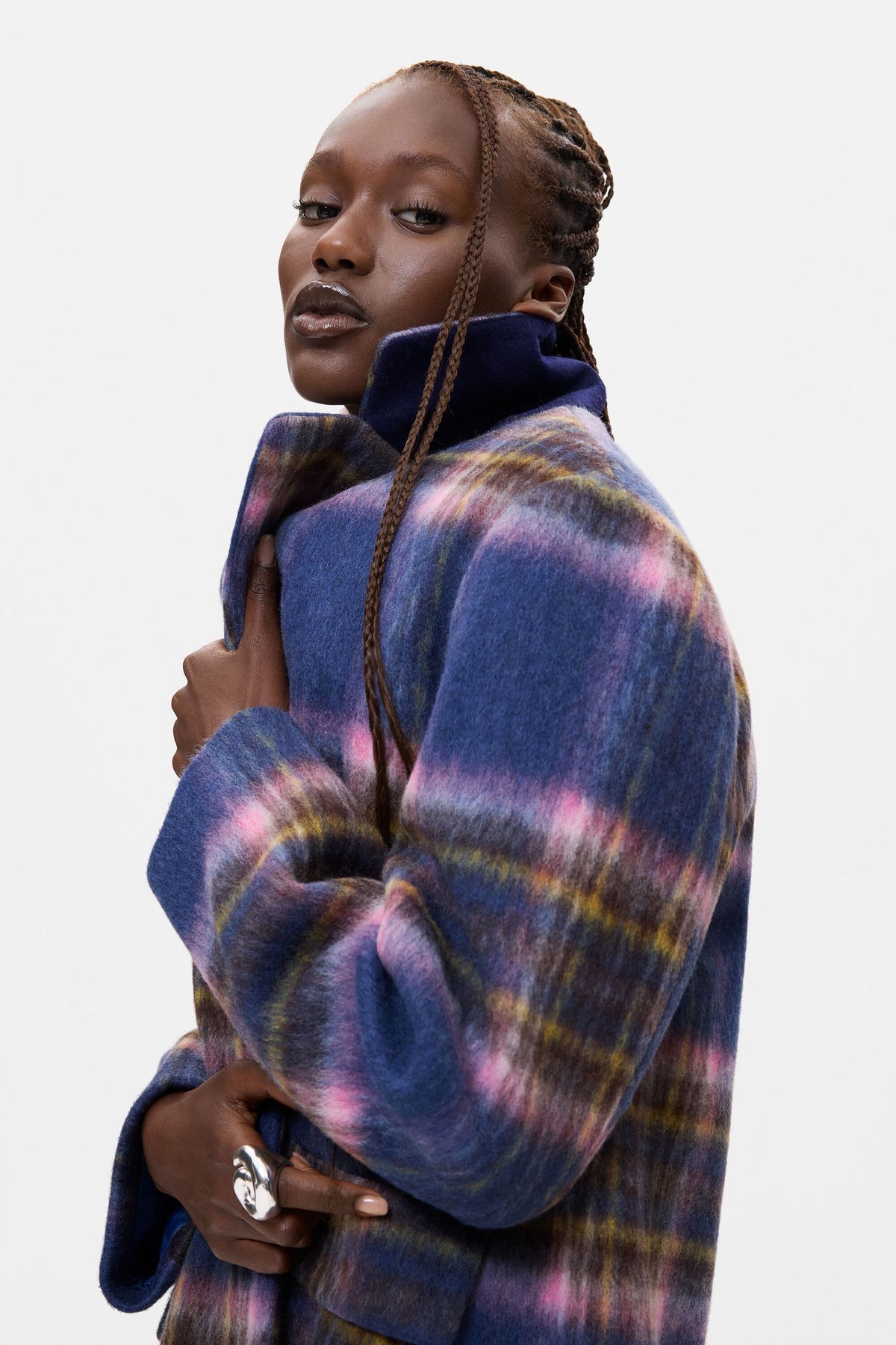 cappotto lungo a quadri in lana 26WWEW305000