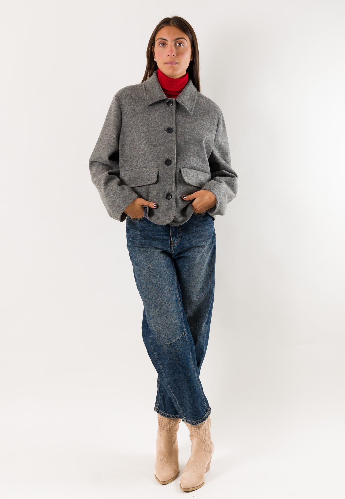 Mesange AI26616 giaccone corto oversize