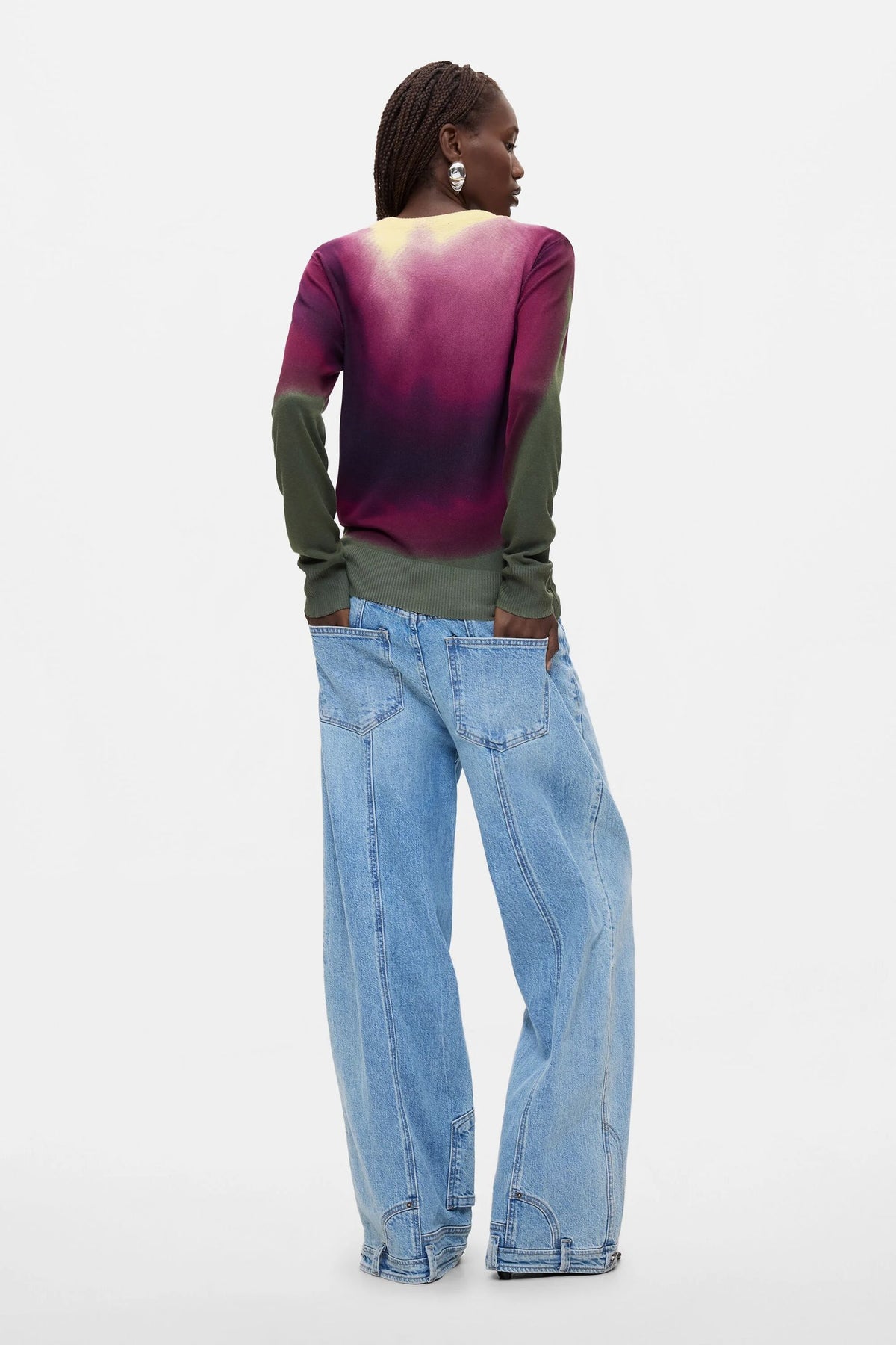 maglione a maglia fine effetto sfumato 26WWJF263004