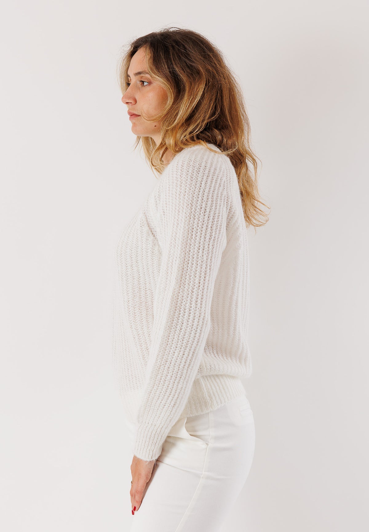 Maglia in filato misto mohair e lana 3M0860C