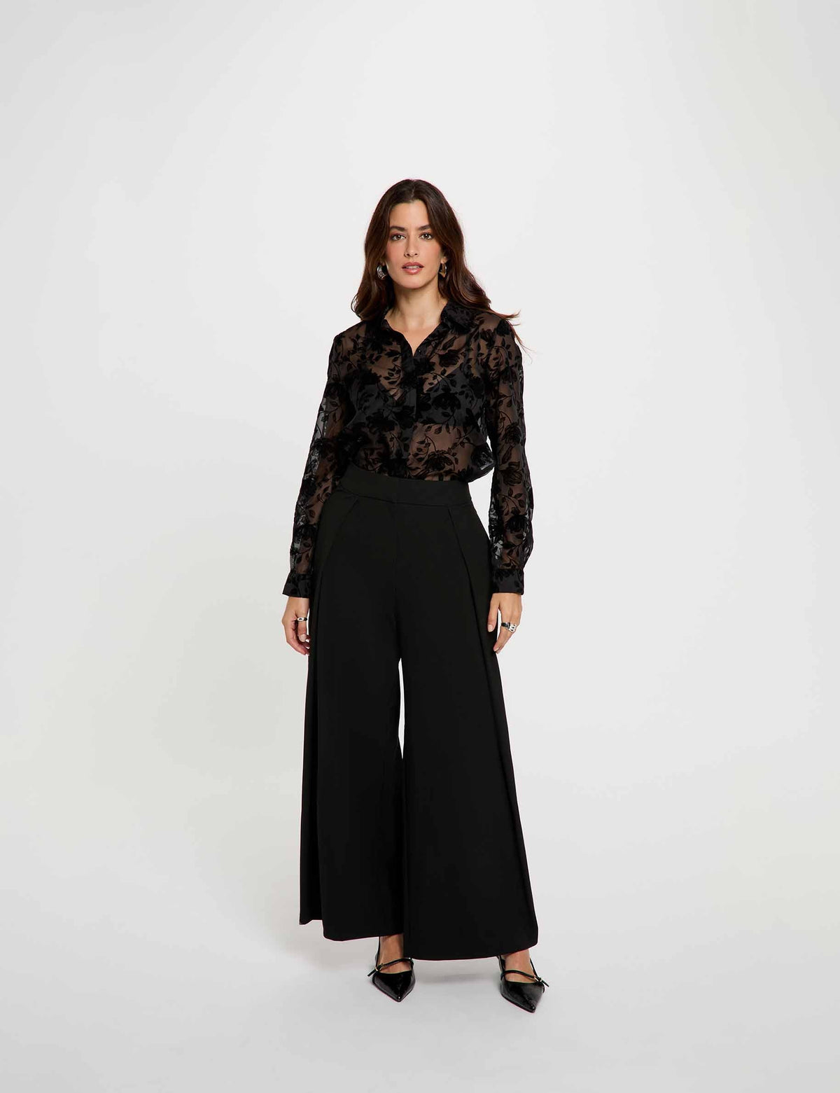 Morgan CFUN camicia tulle ricamato
