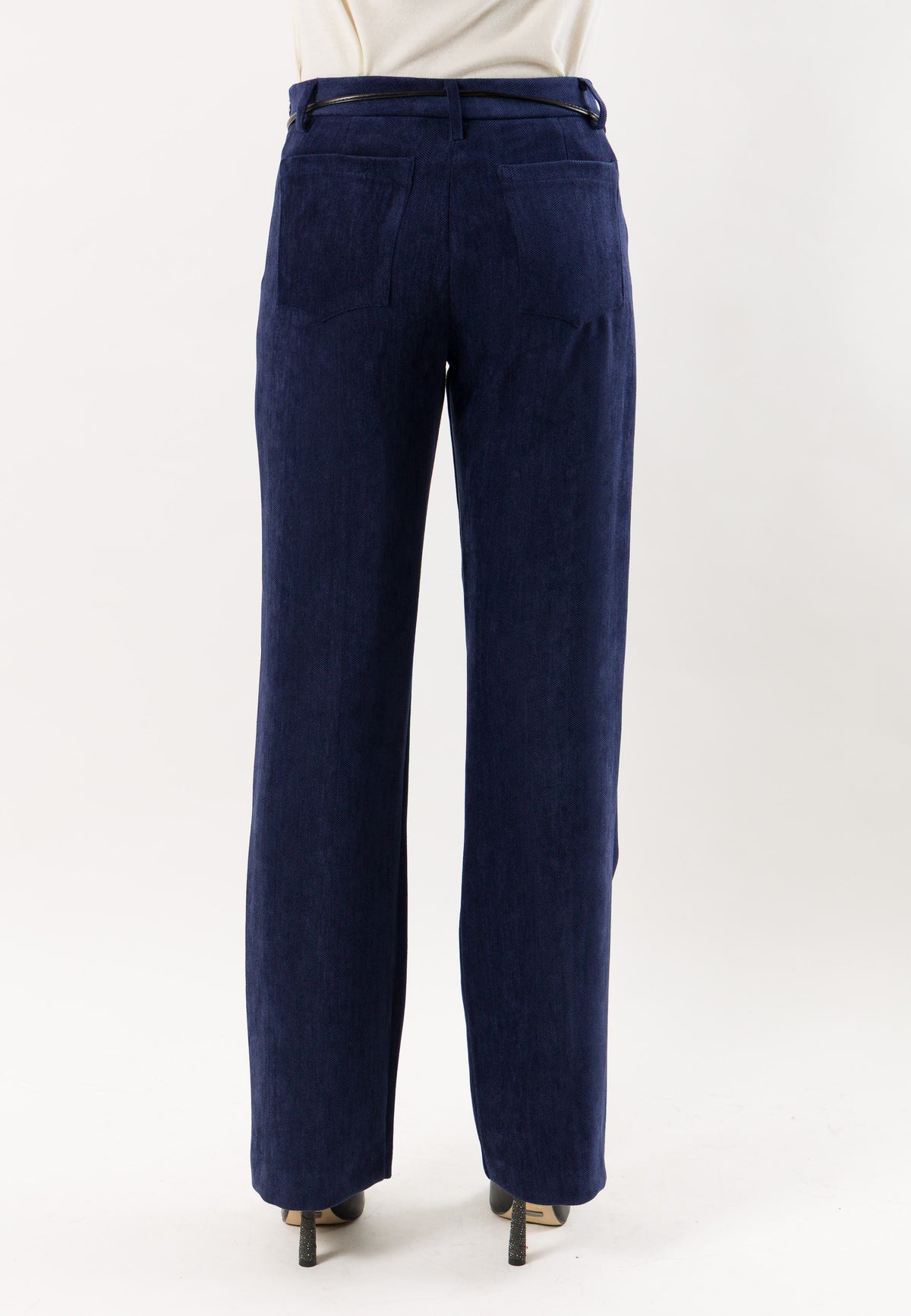 Mesange AI26620 pantaloni dritti con cintura