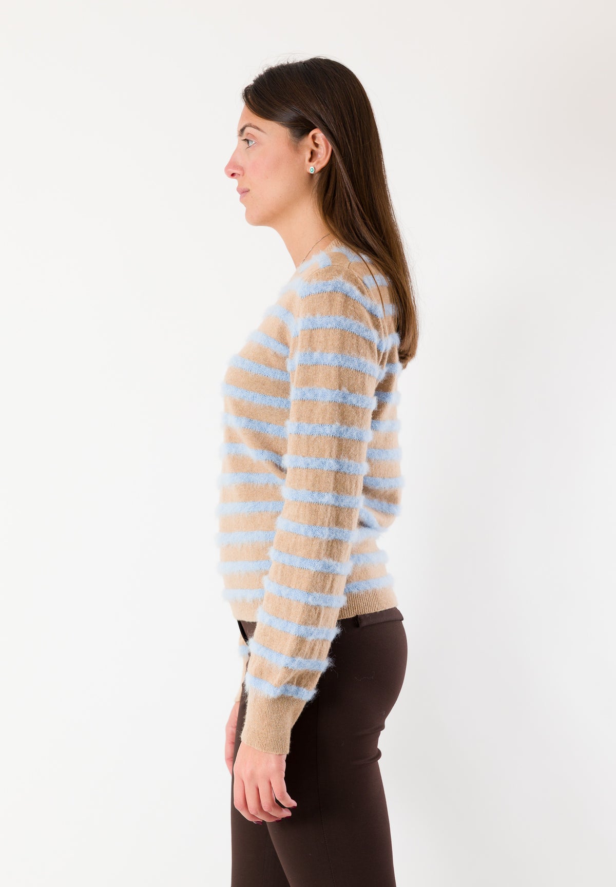 Pullover rigato misto Lana/Cachemir/alpaca BY09048