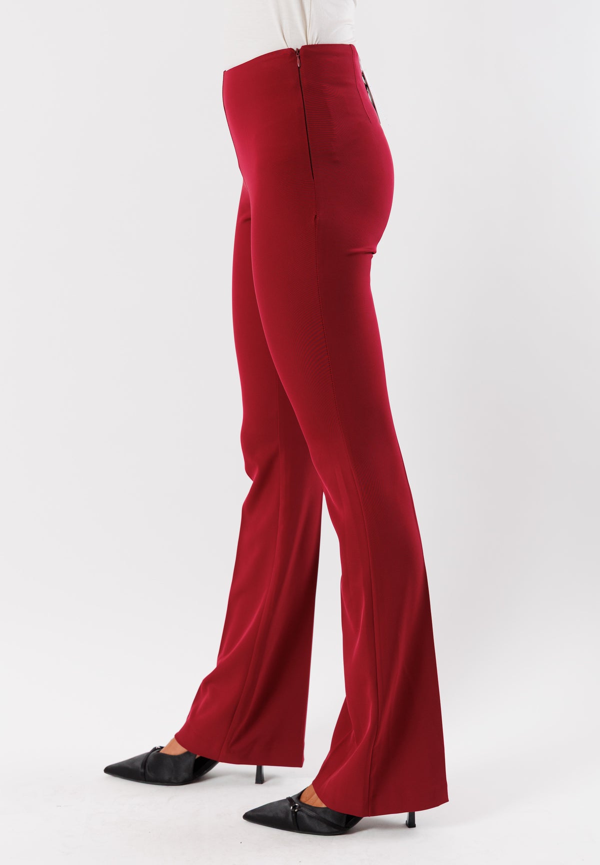 Pantaloni a zampa in tessuto elasticizzato AI25541