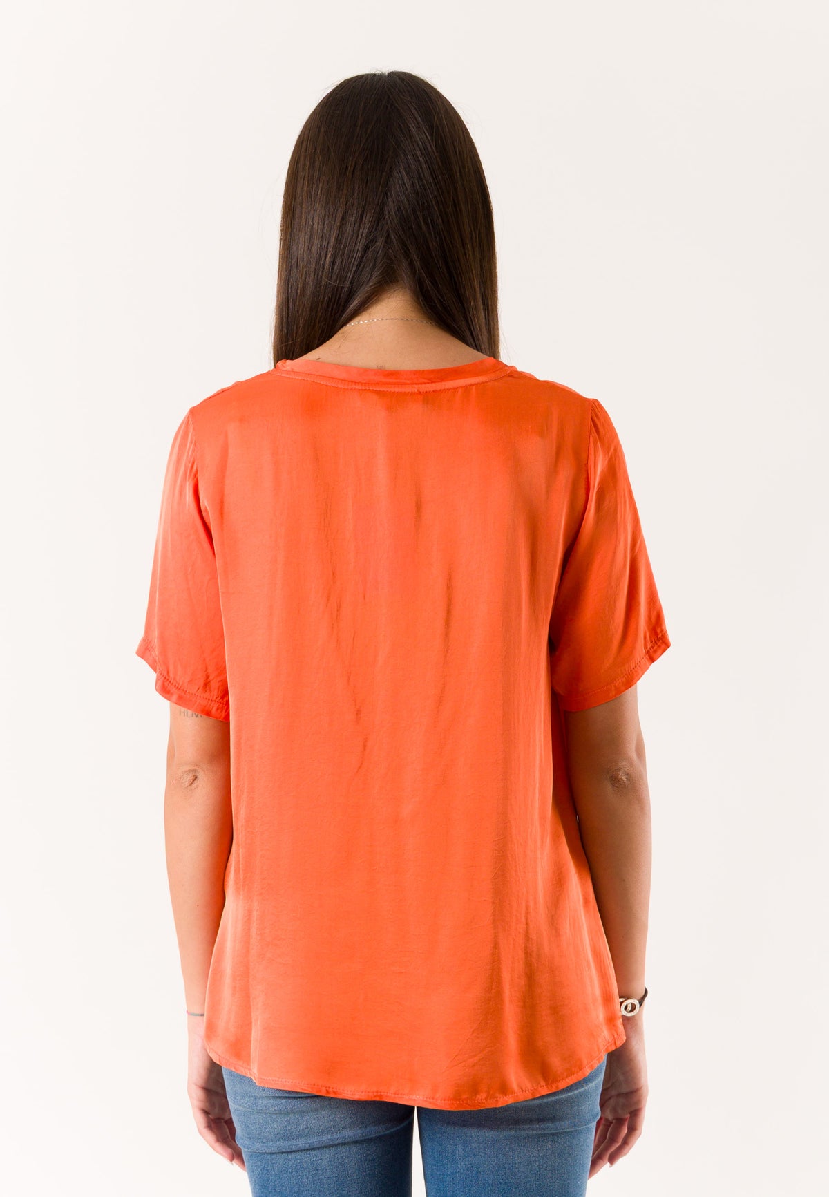 t-shirt a mezze maniche in raso 424219