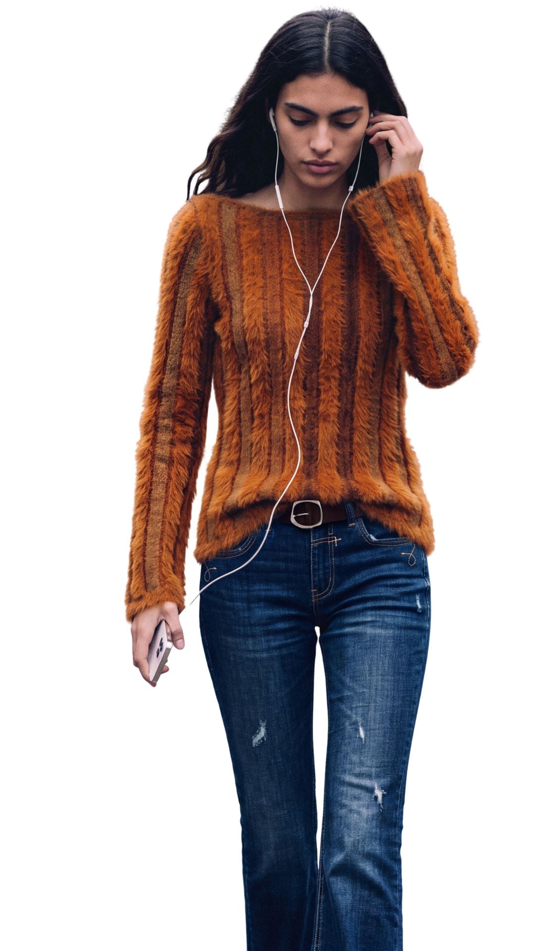 maglione a costine con pelliccia 26WWJF416045