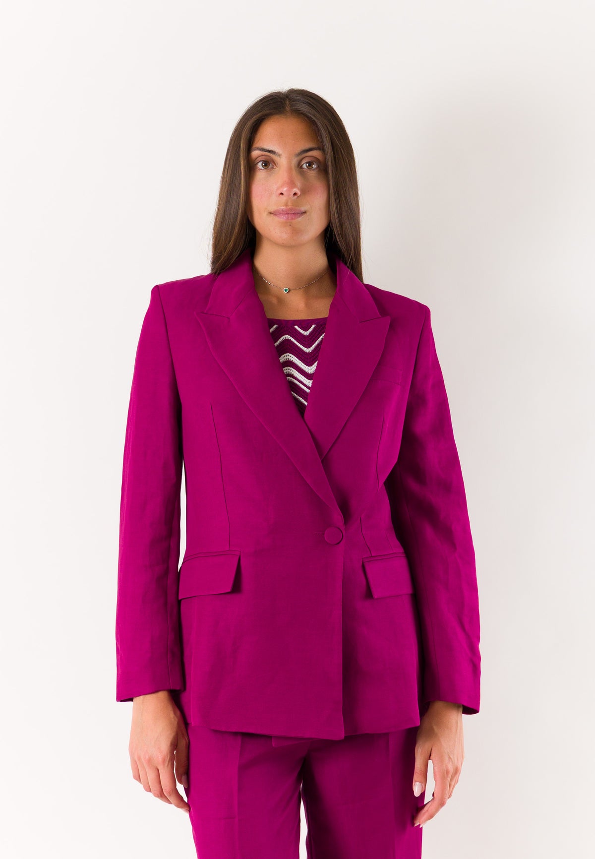 Giacca blazer in lino VCAPI - taglie francesi