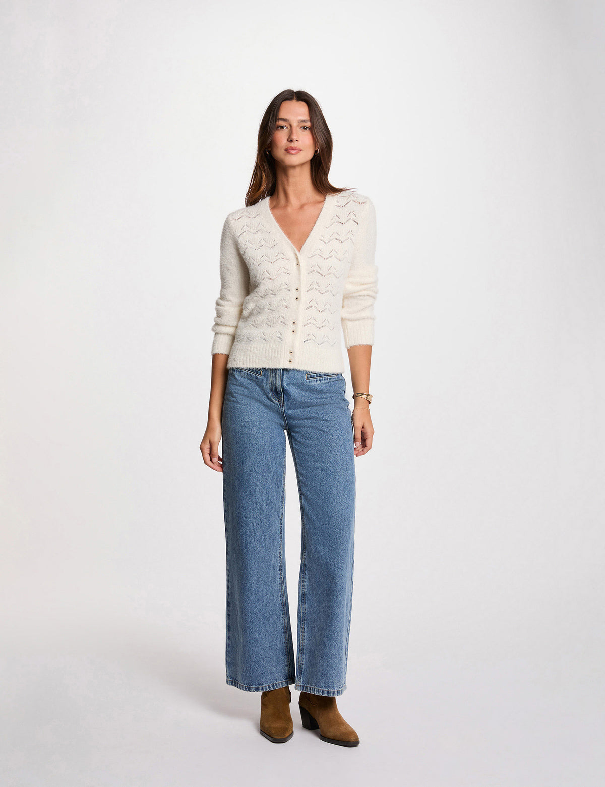 Cardigan con lavorazione traforata MLILY