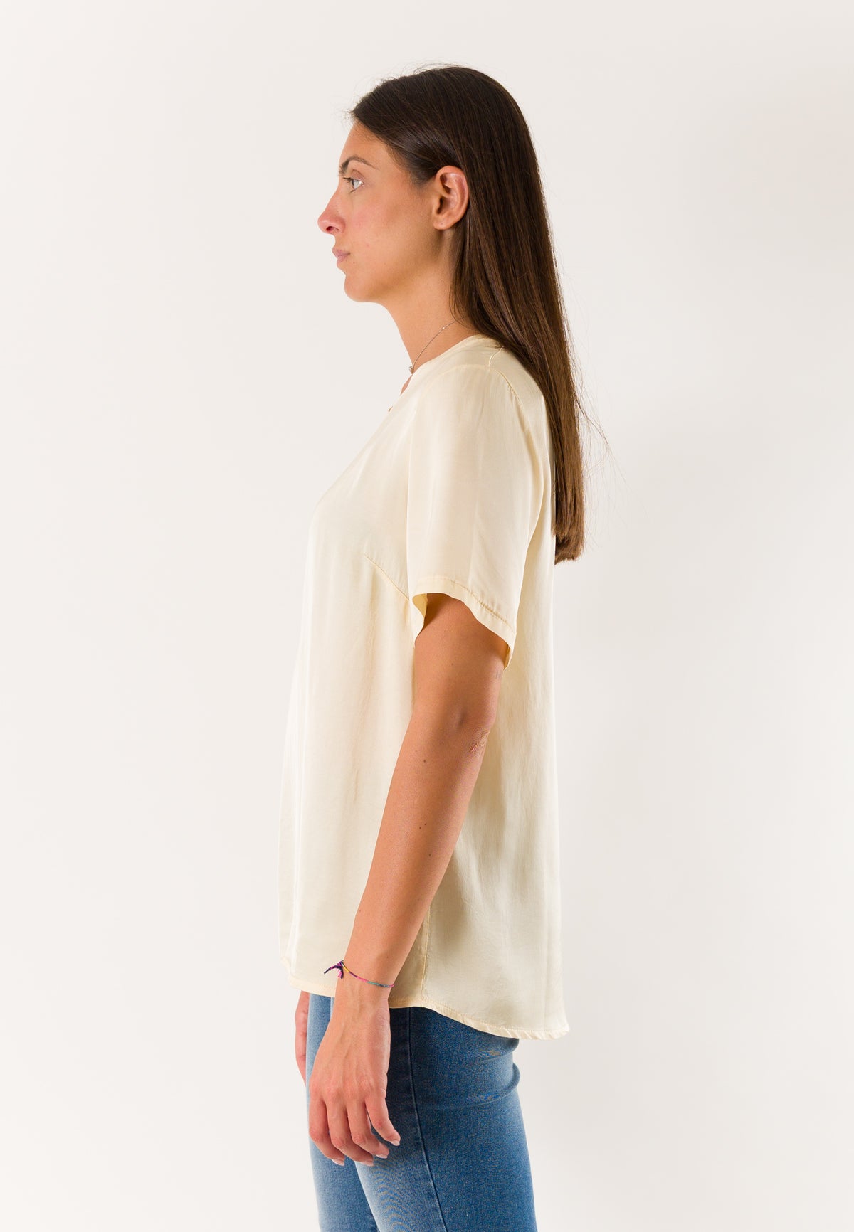 t-shirt a mezze maniche in raso 424219