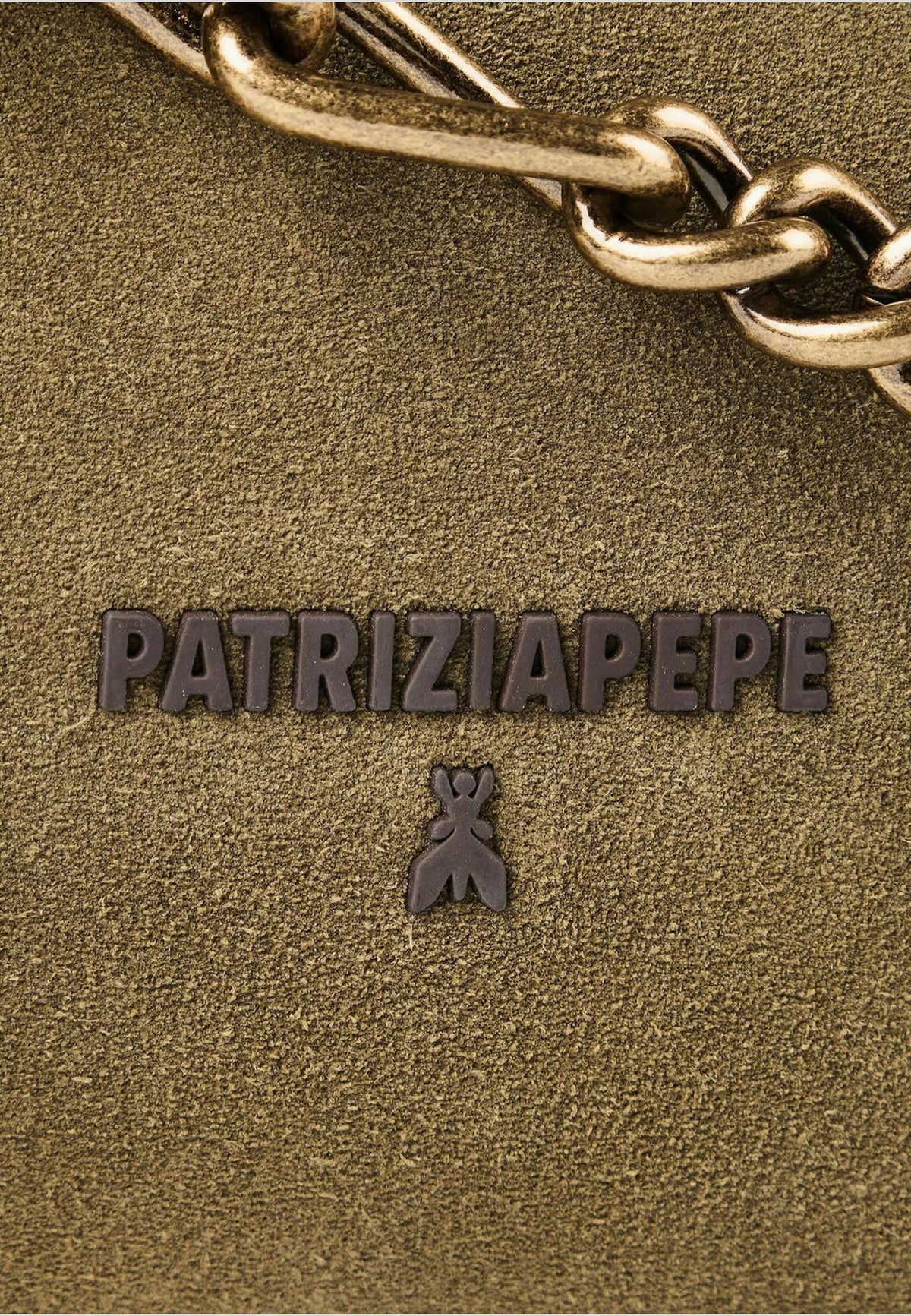 Borsa a Tracolla Patrizia Pepe Lizard Green in Pelle Scamosciata 8B0519L152NG652