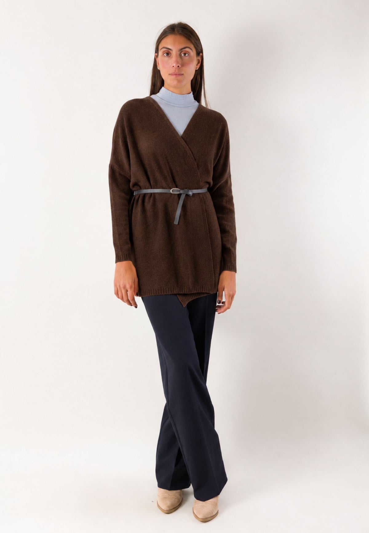 Cardigan incrociato con cintura 3M1745