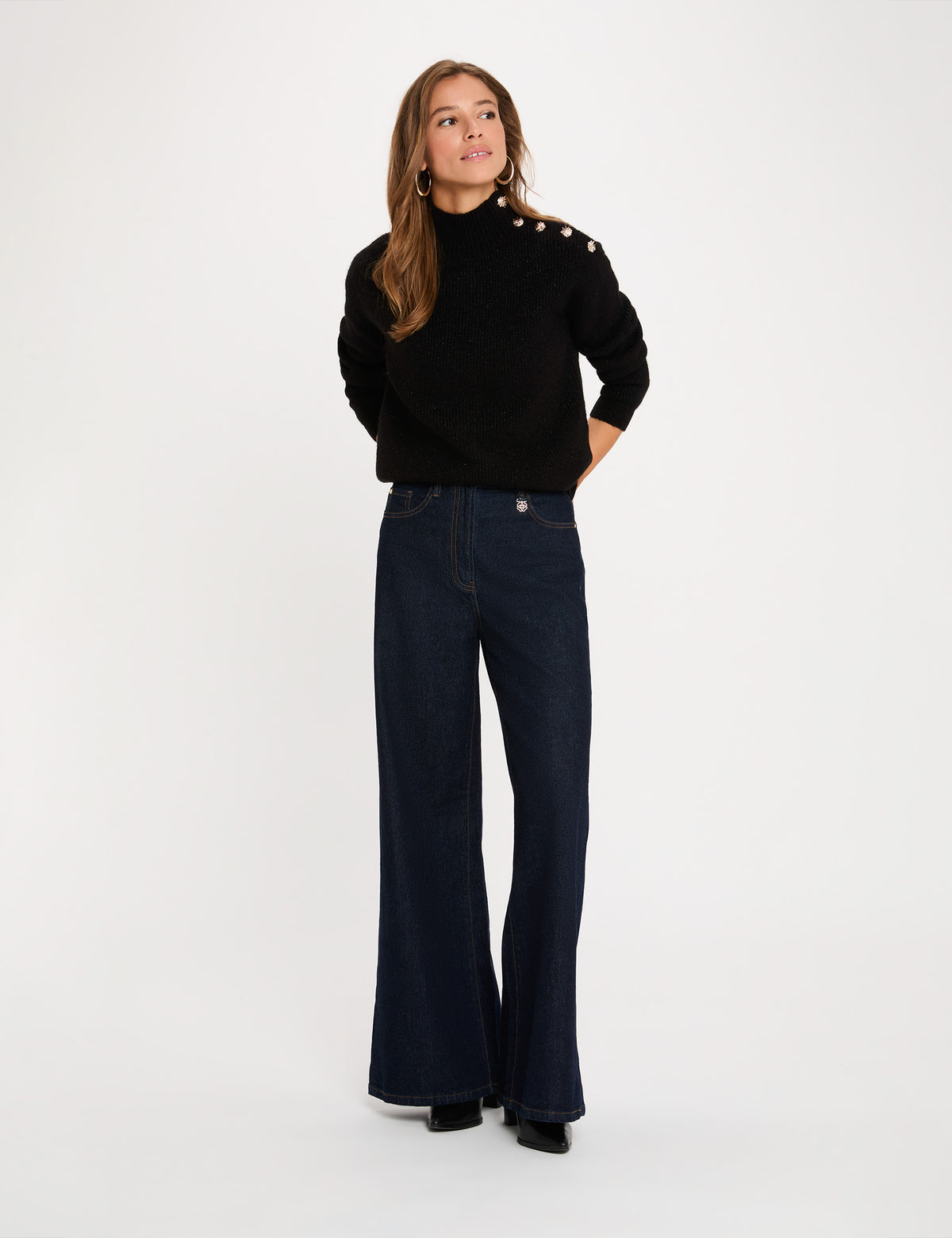 Morgan MSTORE maglia collo alto bottoni