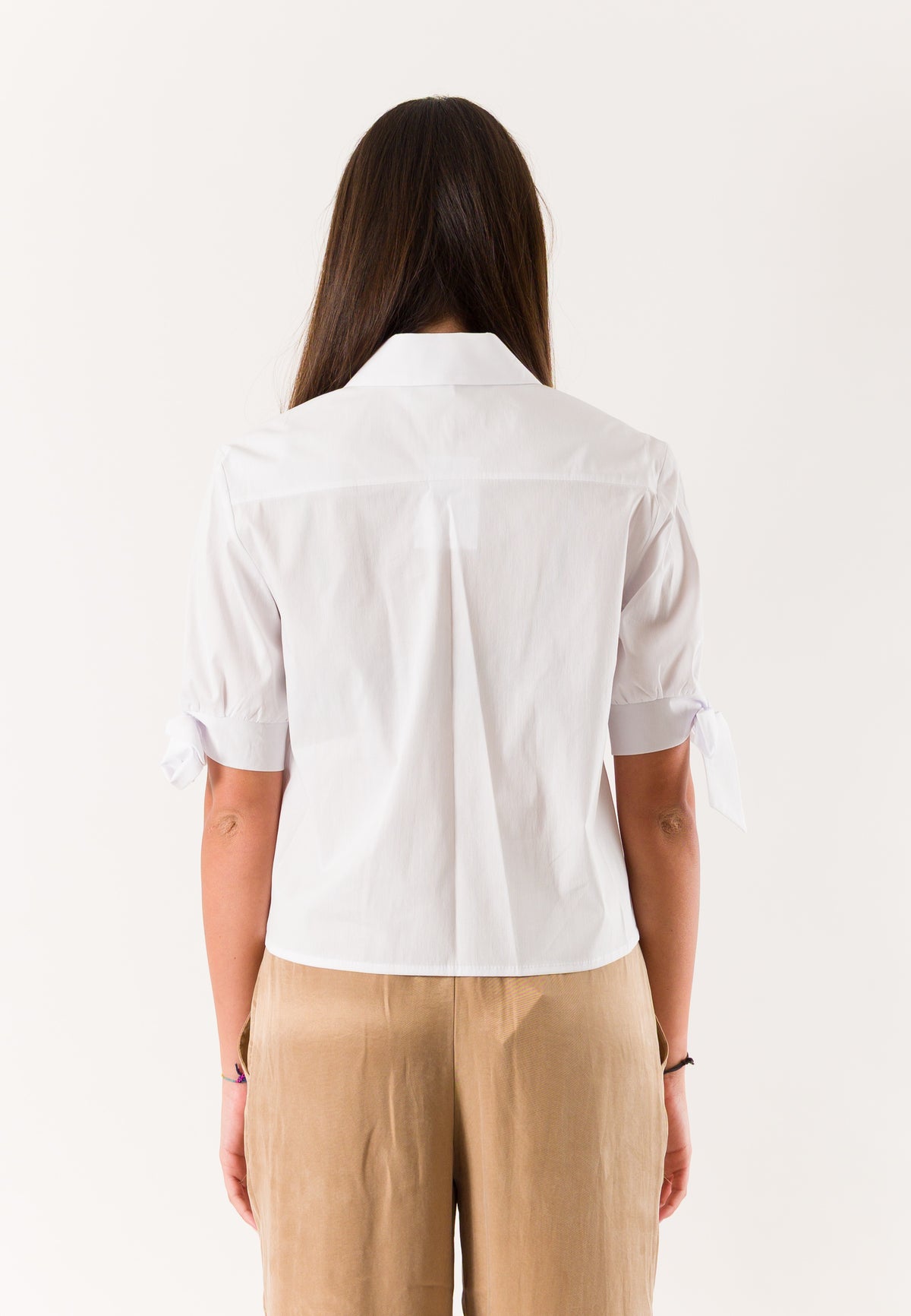 camicia mezze maniche con fiocchi PE26130