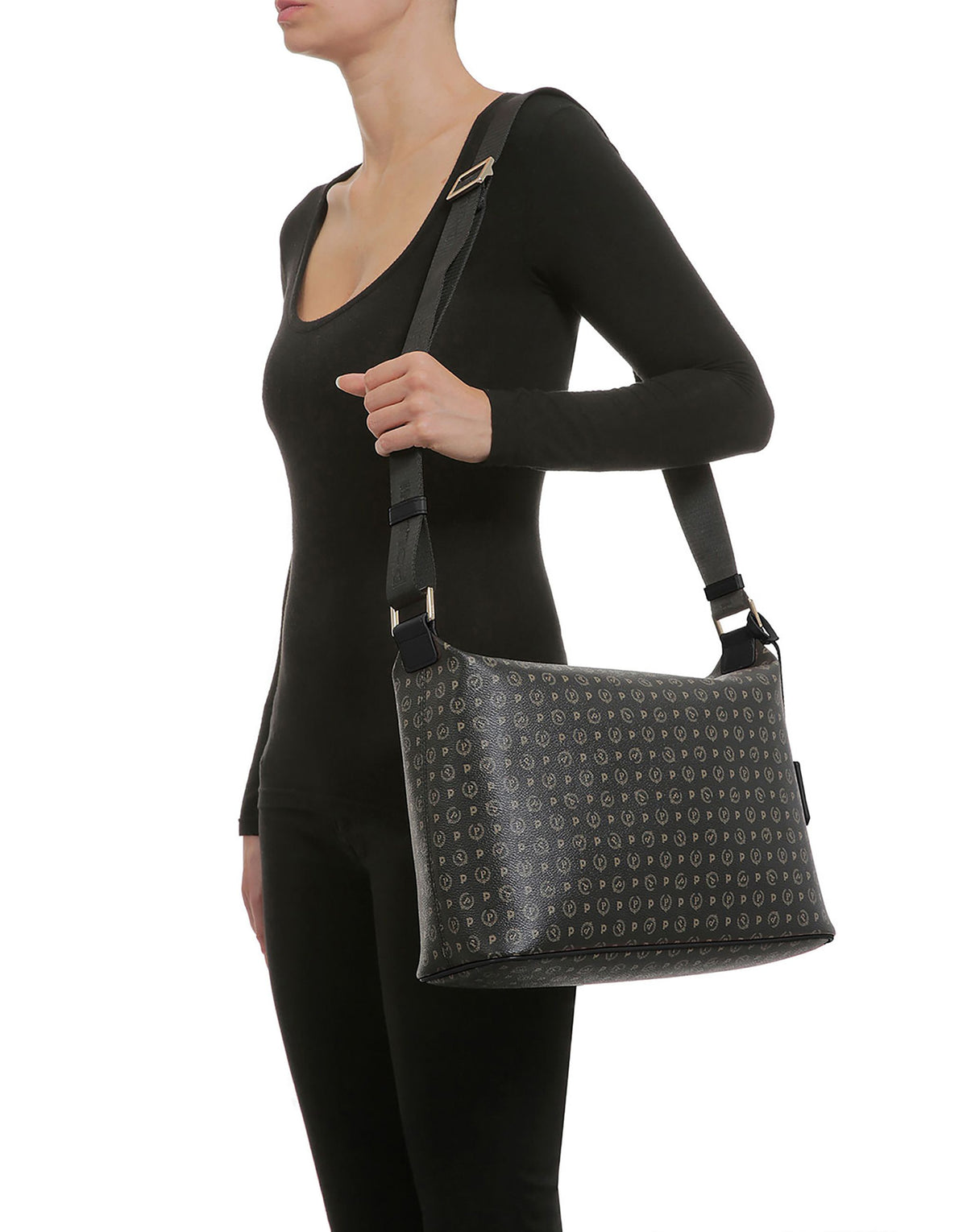 Borsa Hobo Heritage Logo Classic Nero/nero TE8400PP02Q1100APVC NERO