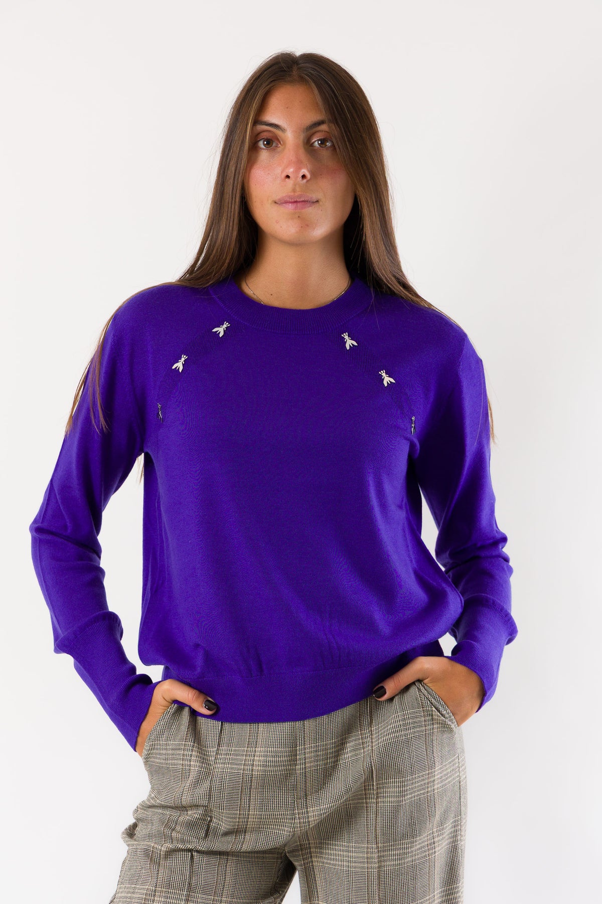 Maglia lana dettagli decorativi 8K0430