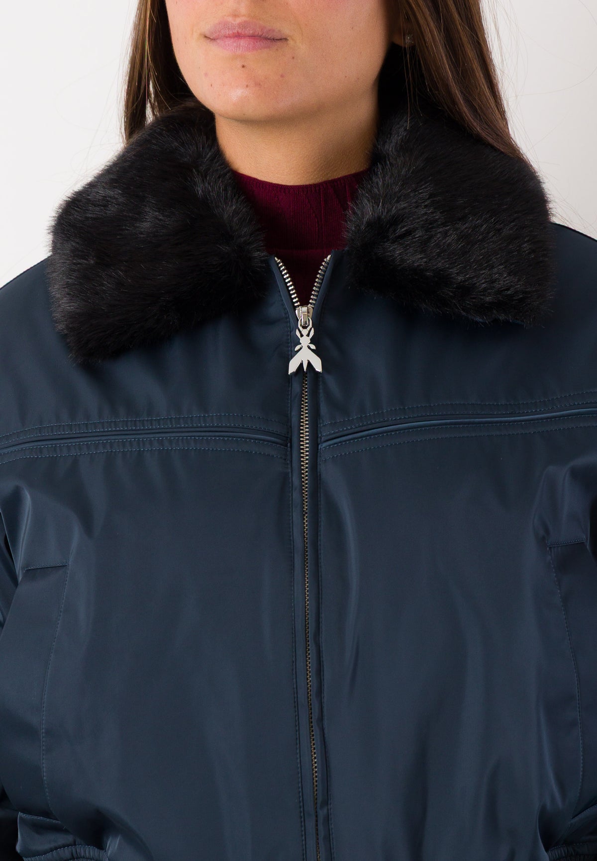 Giubbino bomber con collo eco-pelliccia 8O0052