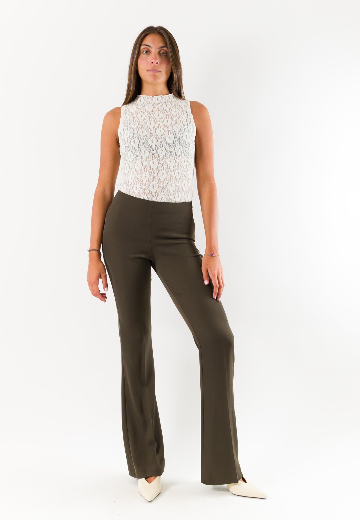 Pantaloni flare elasticizzati donna AI26531
