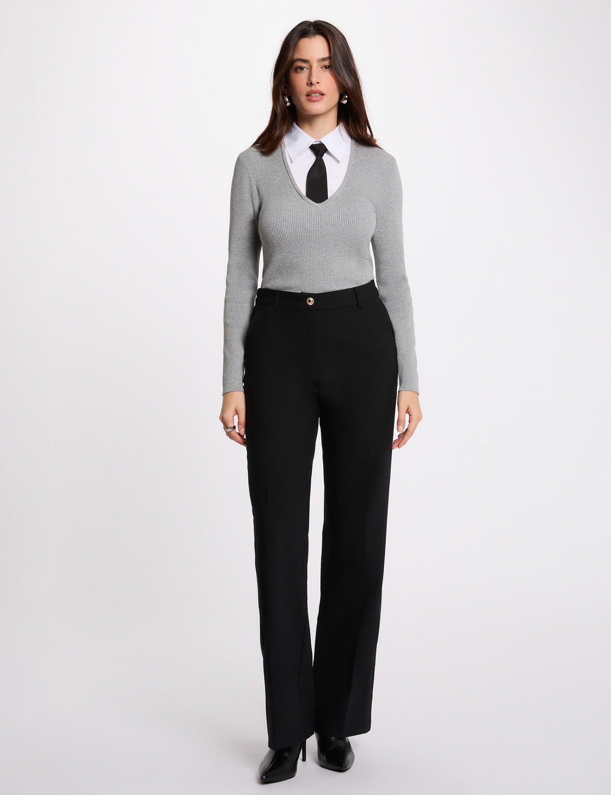 Morgan De Toi MCRAVAT maglia effetto camicia