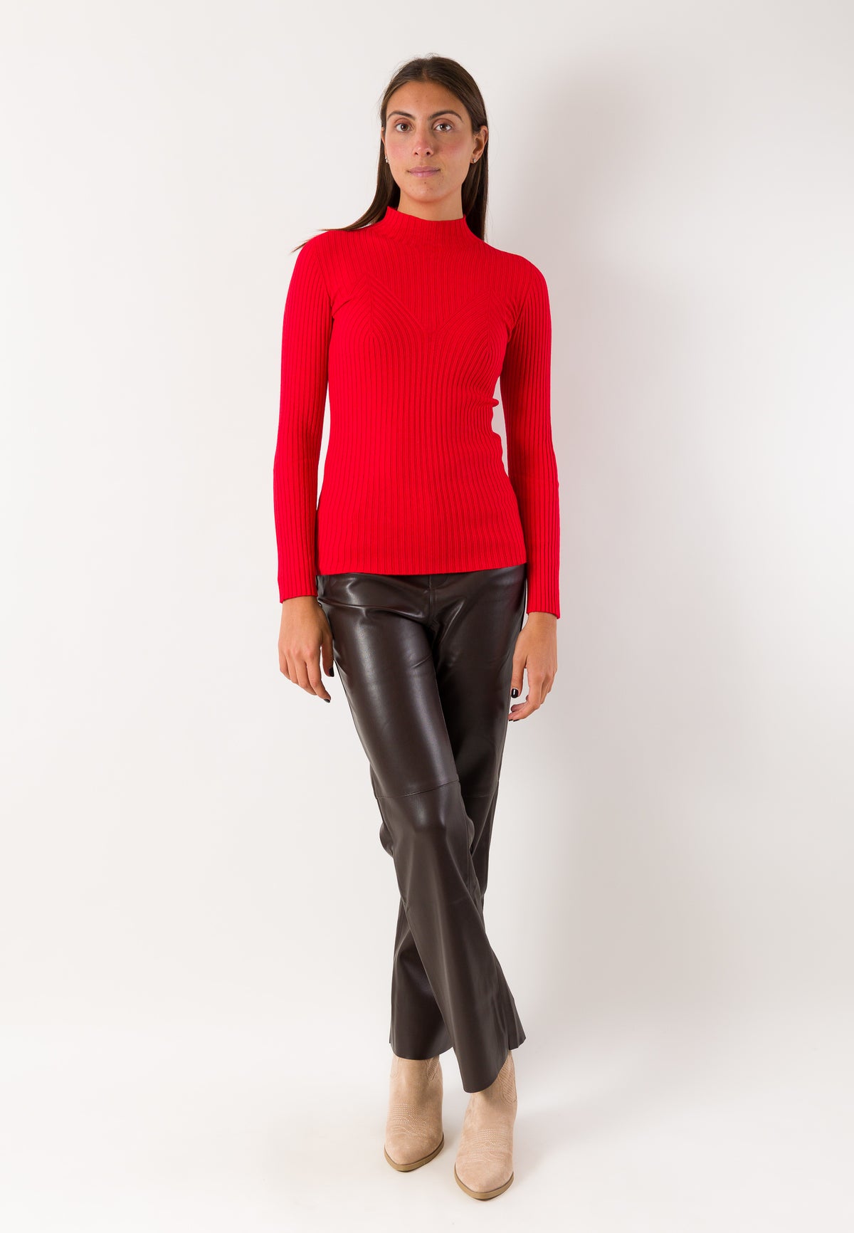 Maglia a coste collo alto 3M1714