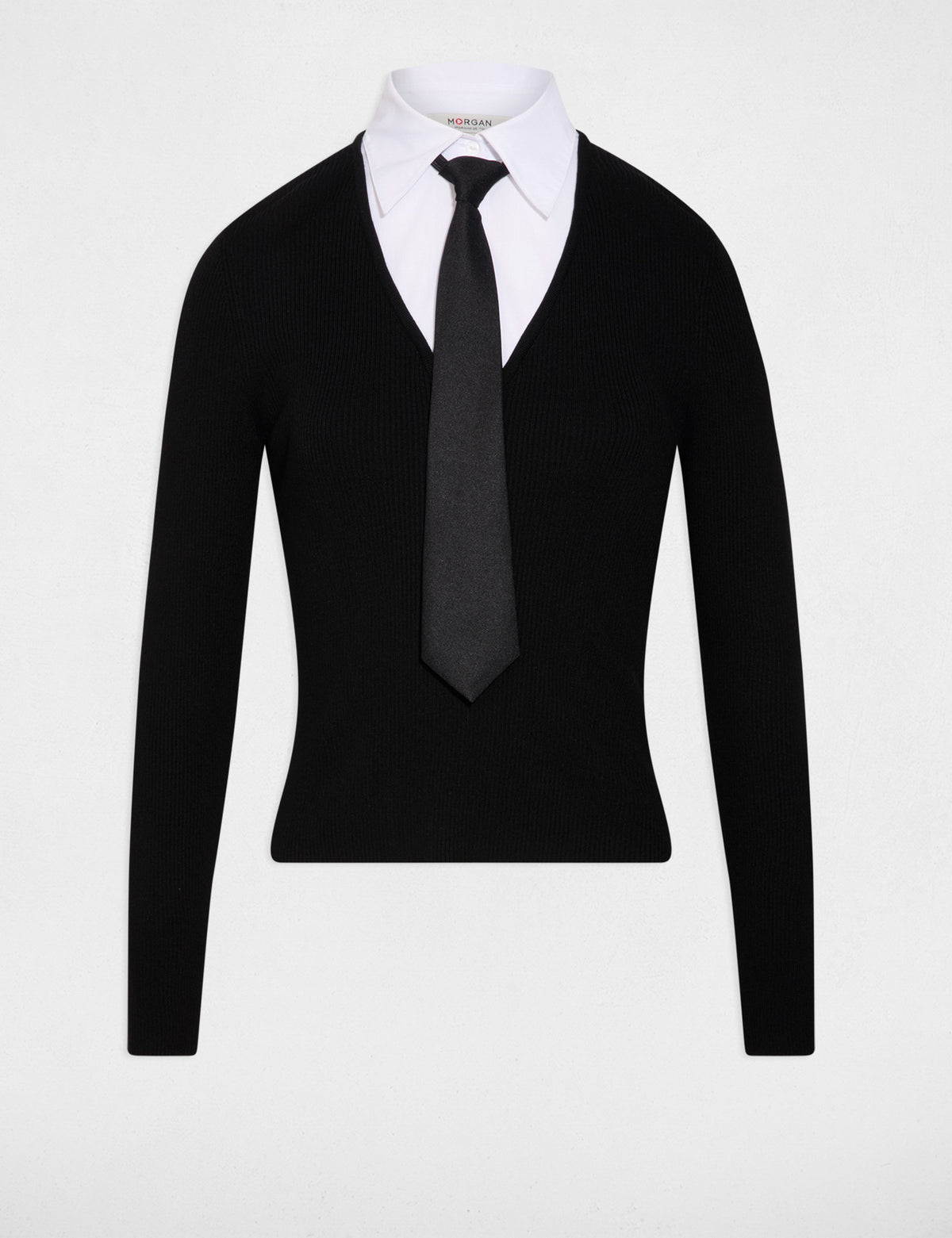 Morgan De Toi MCRAVAT maglia effetto camicia