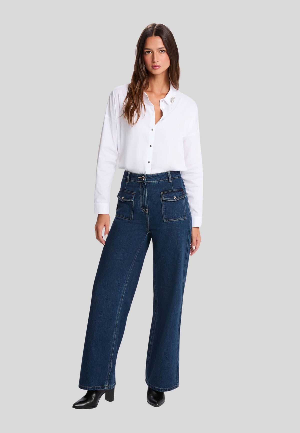 Camicia con applicazione gioiello CGRAM ( TAGLIE FRANCESI )