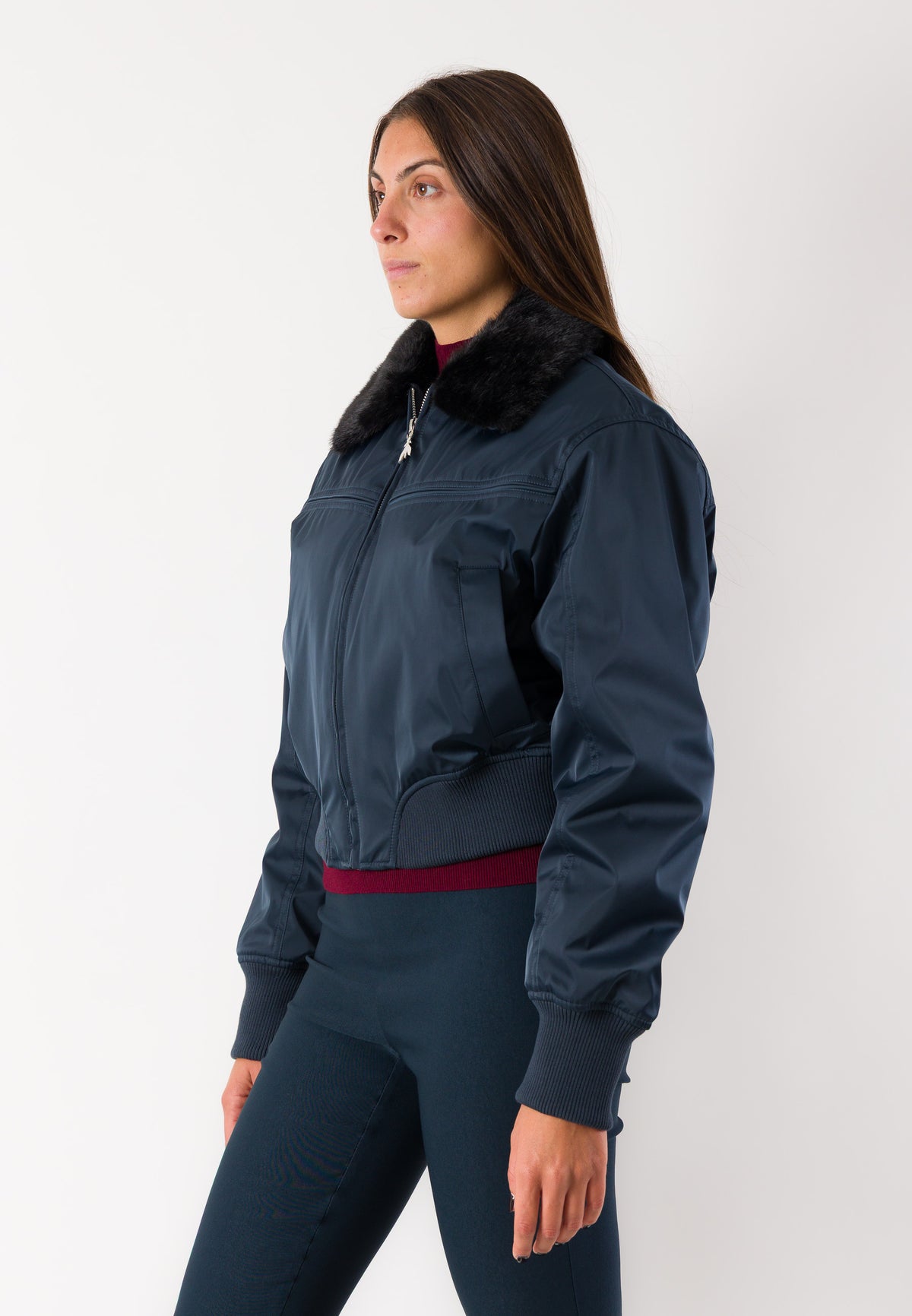 Giubbino bomber con collo eco-pelliccia 8O0052