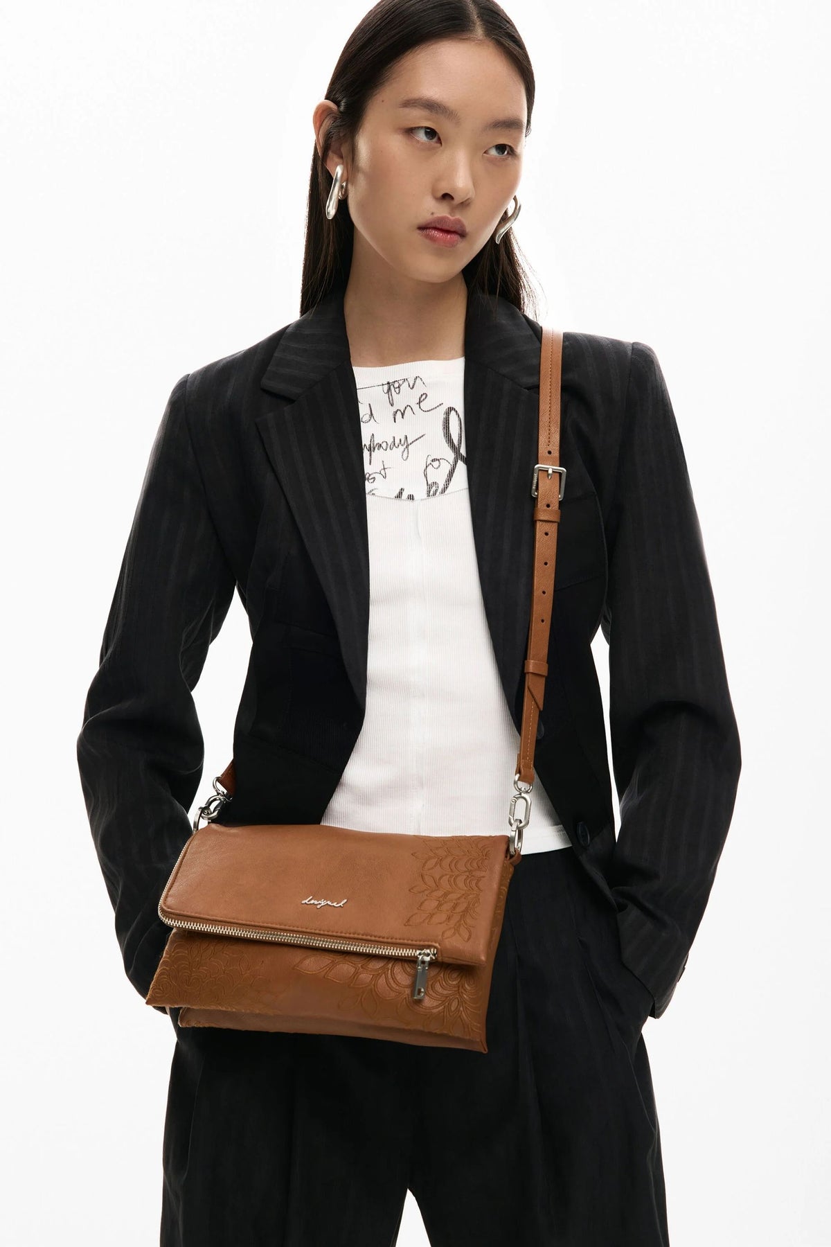 Borsa media con patta effetto pelle 26SAXPB8