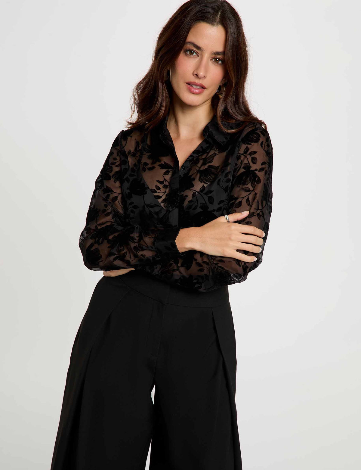 Morgan CFUN camicia tulle ricamato