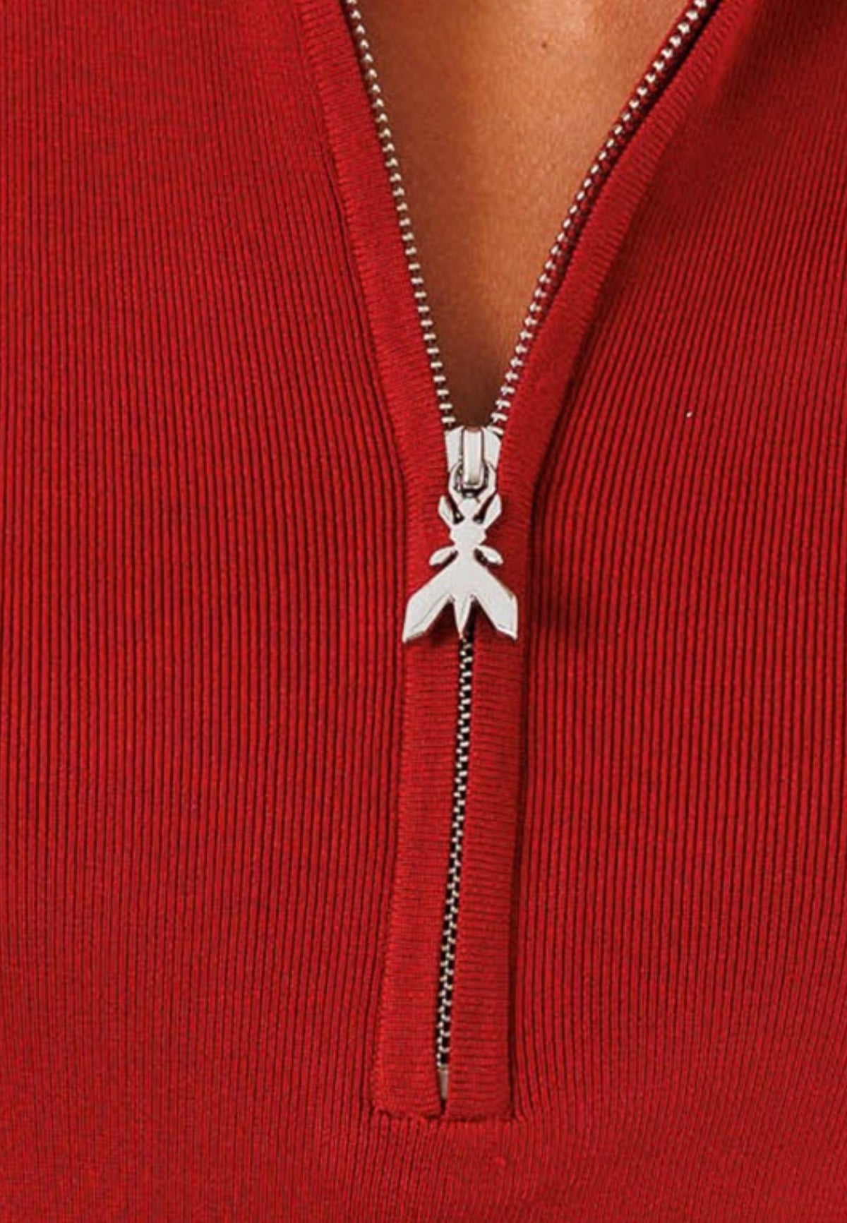 Pullover in maglia leggera con collo alto e zip frontale 8K0323