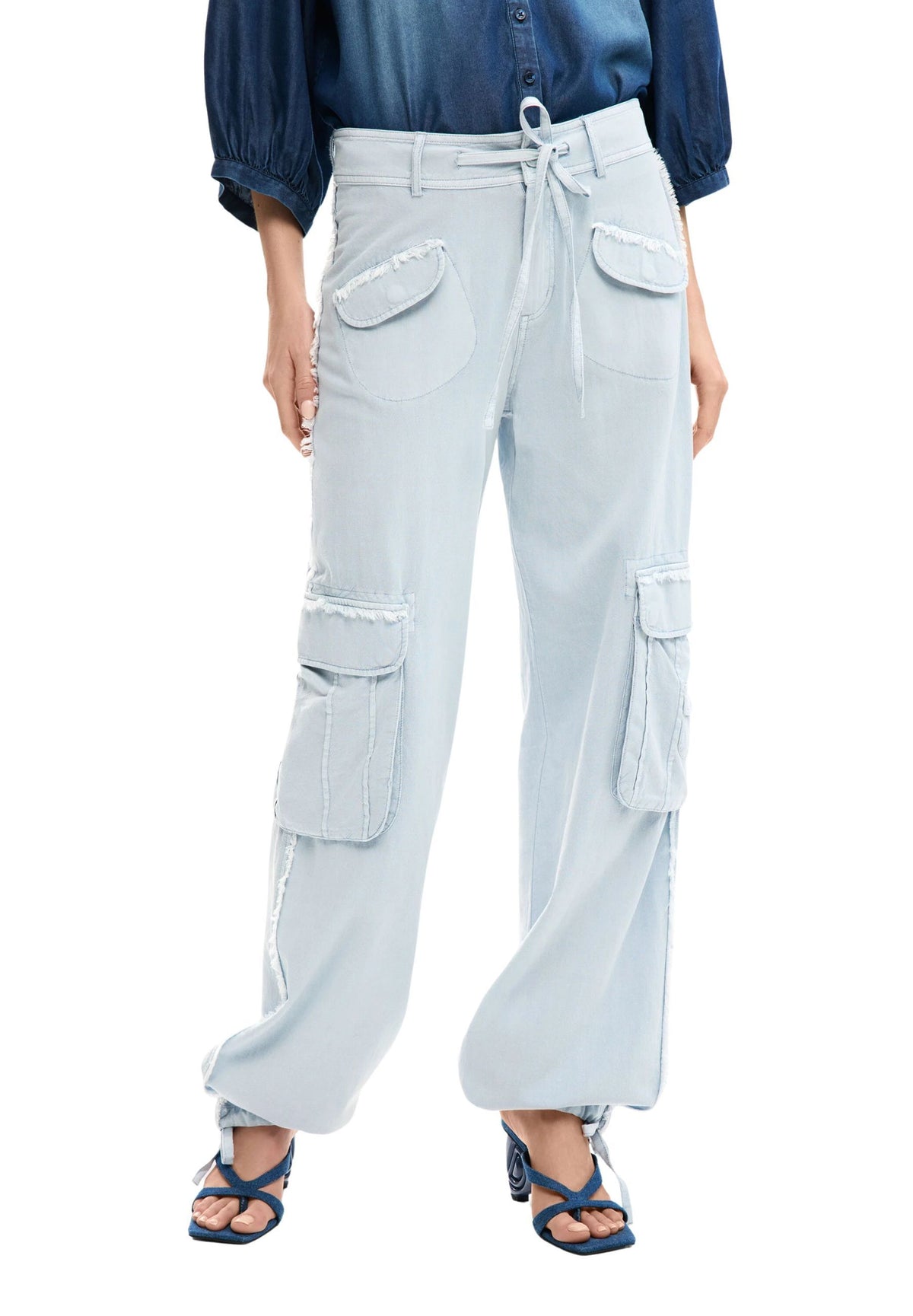 DESIGUAL Women's Blue Trousers