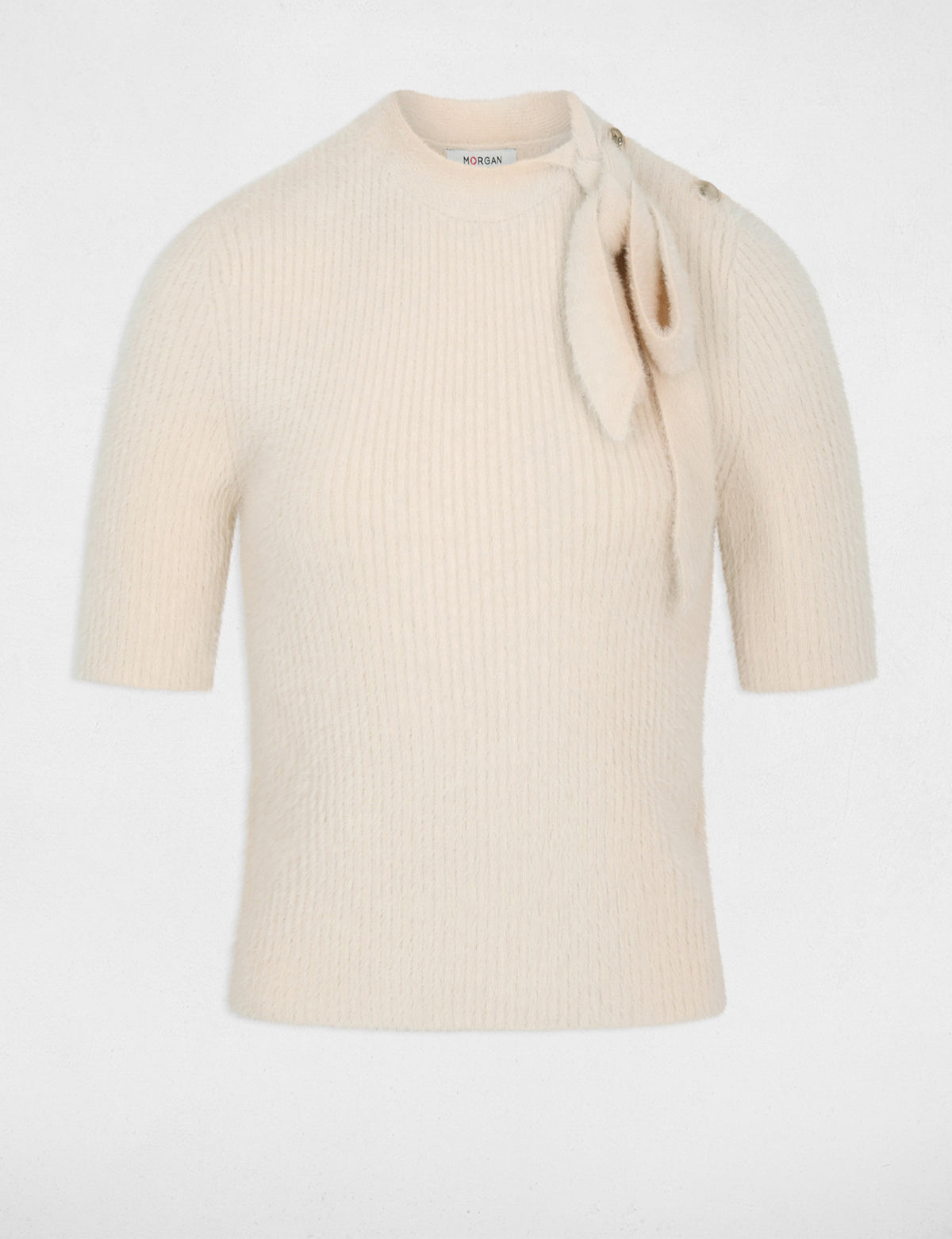 Morgan MINOR maglia costine con fiocco