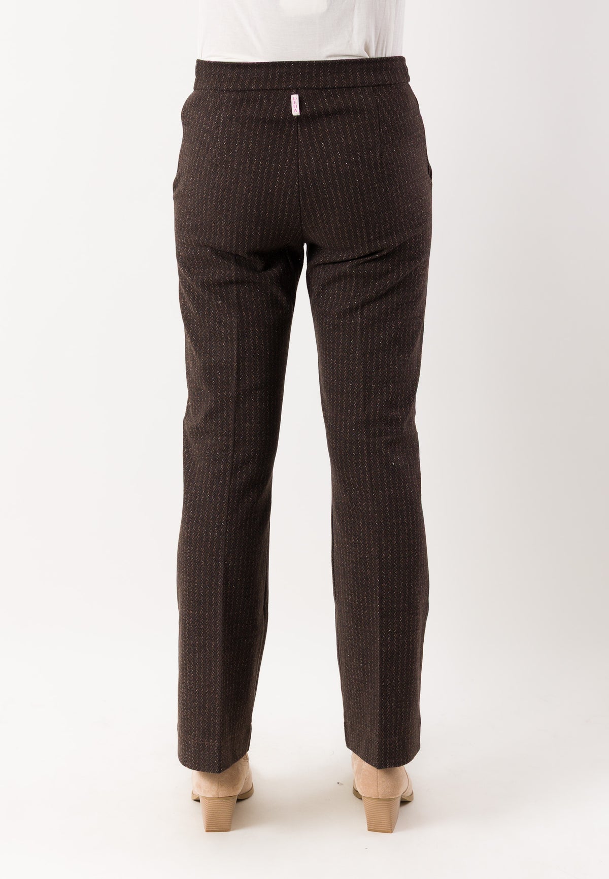 Pantaloni slim gessati elasticizzati D52566