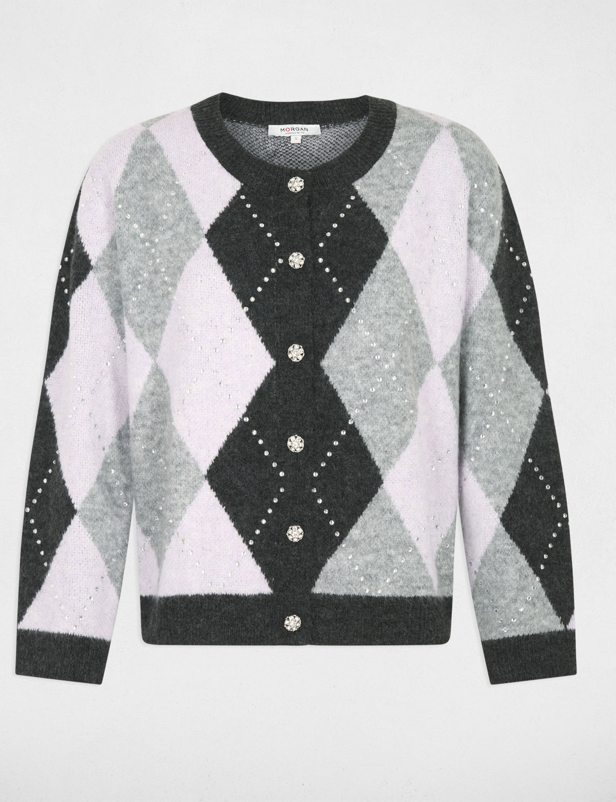Morgan MDIAMO cardigan rombi con strass