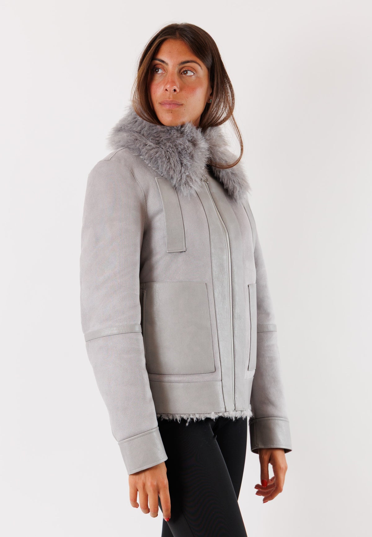 Giacca double con chiusura zip frontale 2O0176E075