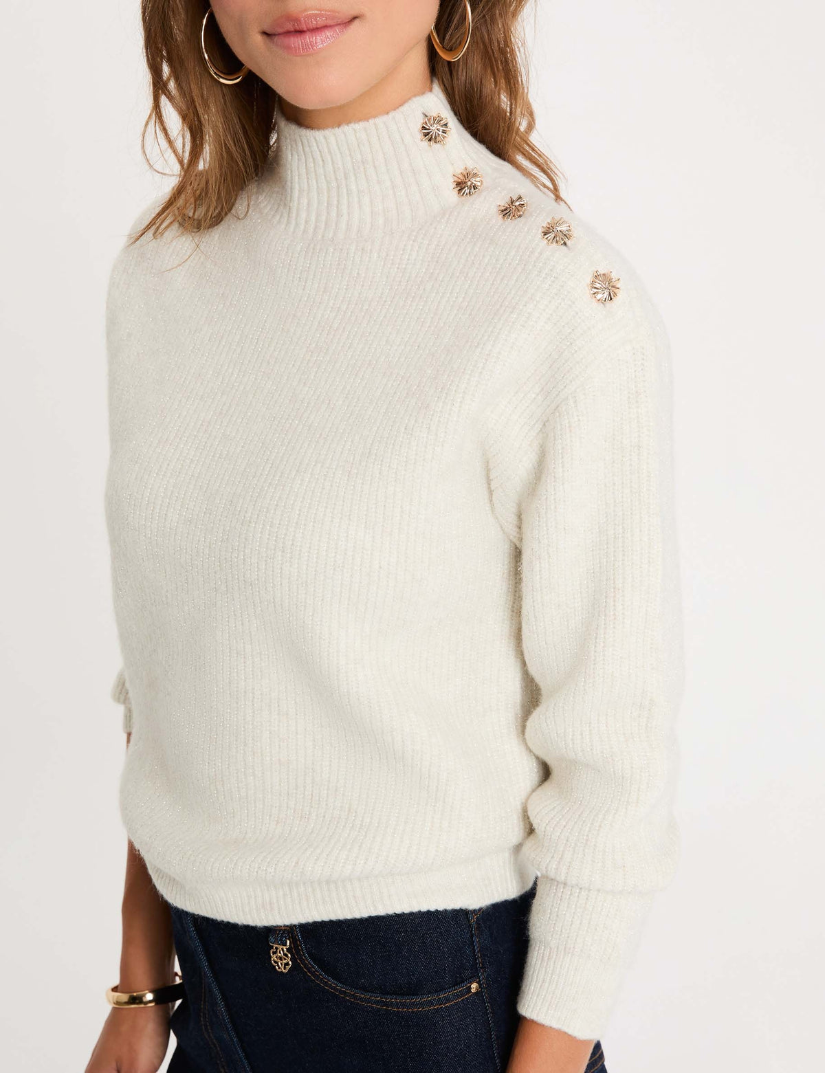 Morgan MSTORE maglia collo alto bottoni