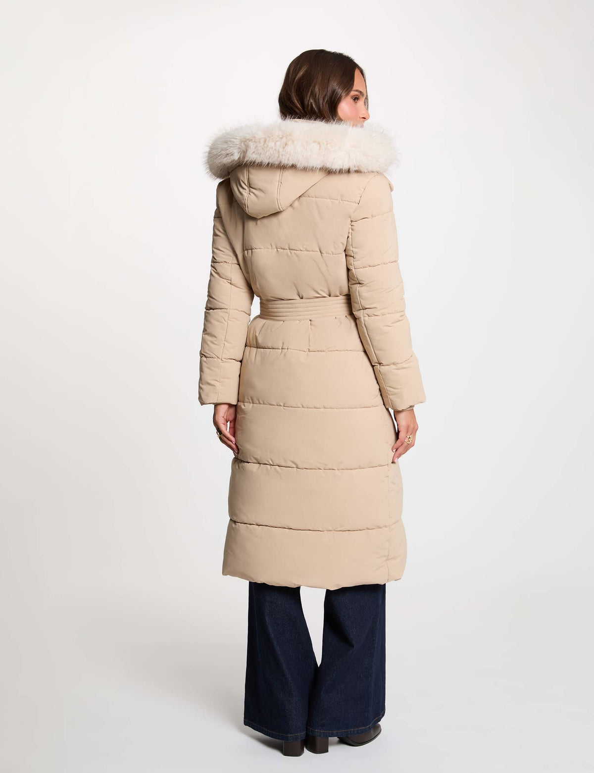 Morgan GATHER piumino lungo con cintura