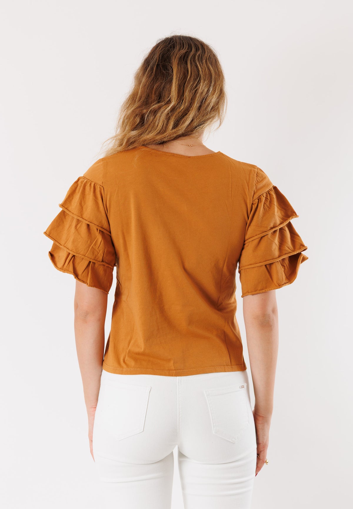 T-shirt con maniche a balze 100% cotone MR4068N