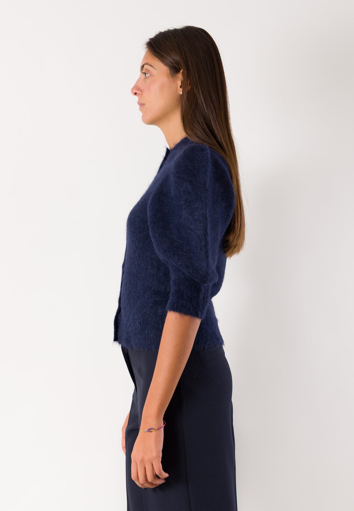 Cardigan morbido maniche a sbuffo 3M1756