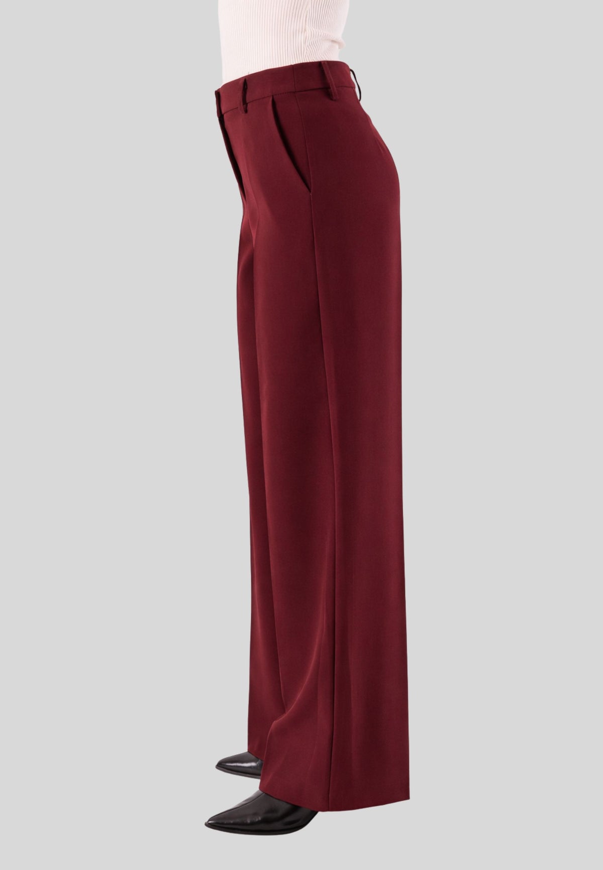 pantaloni palazzo con tasche laterali e chiusura zip AI25581