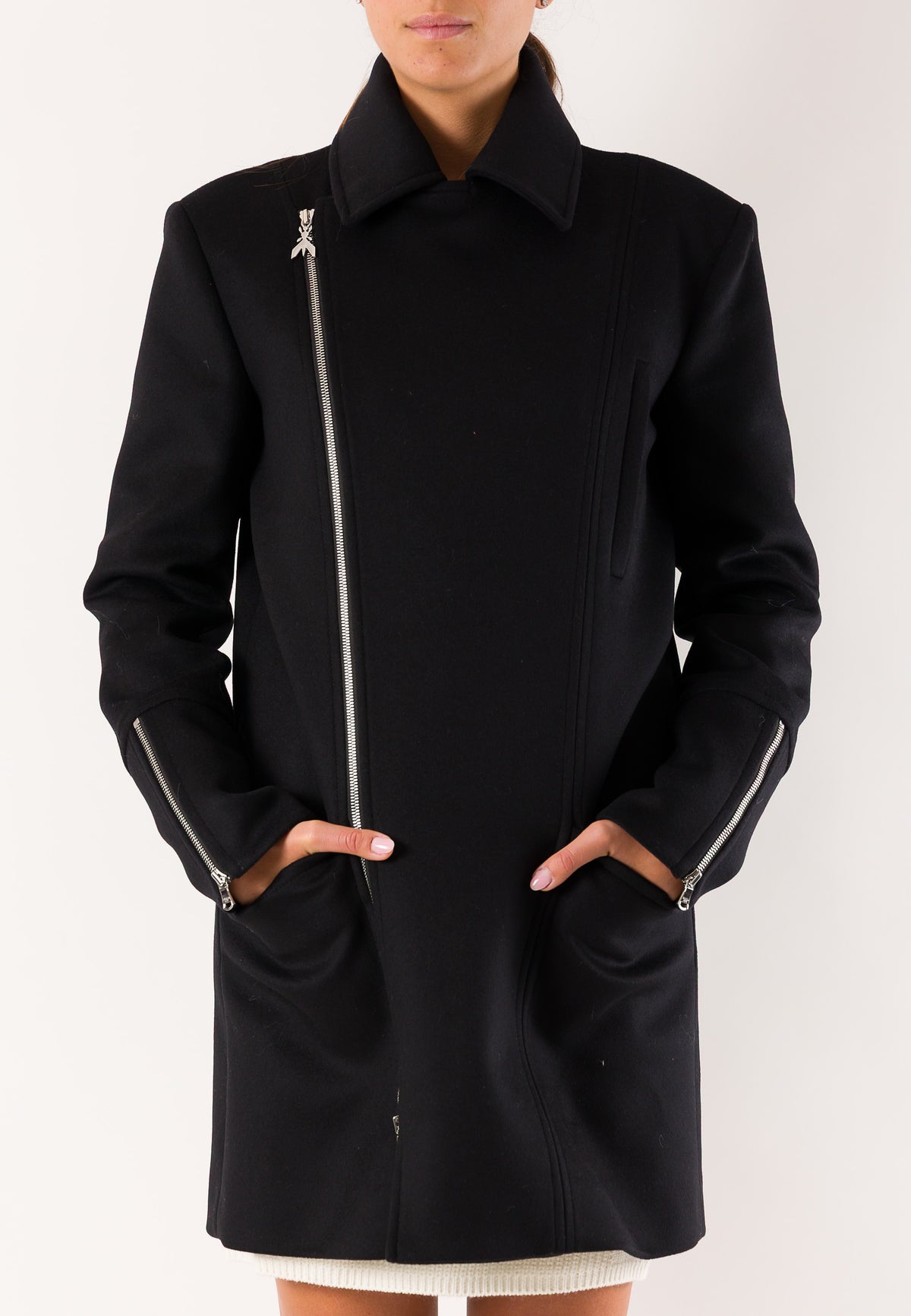 Patrizia Pepe 2O0226 cappotto zip asimmetrica
