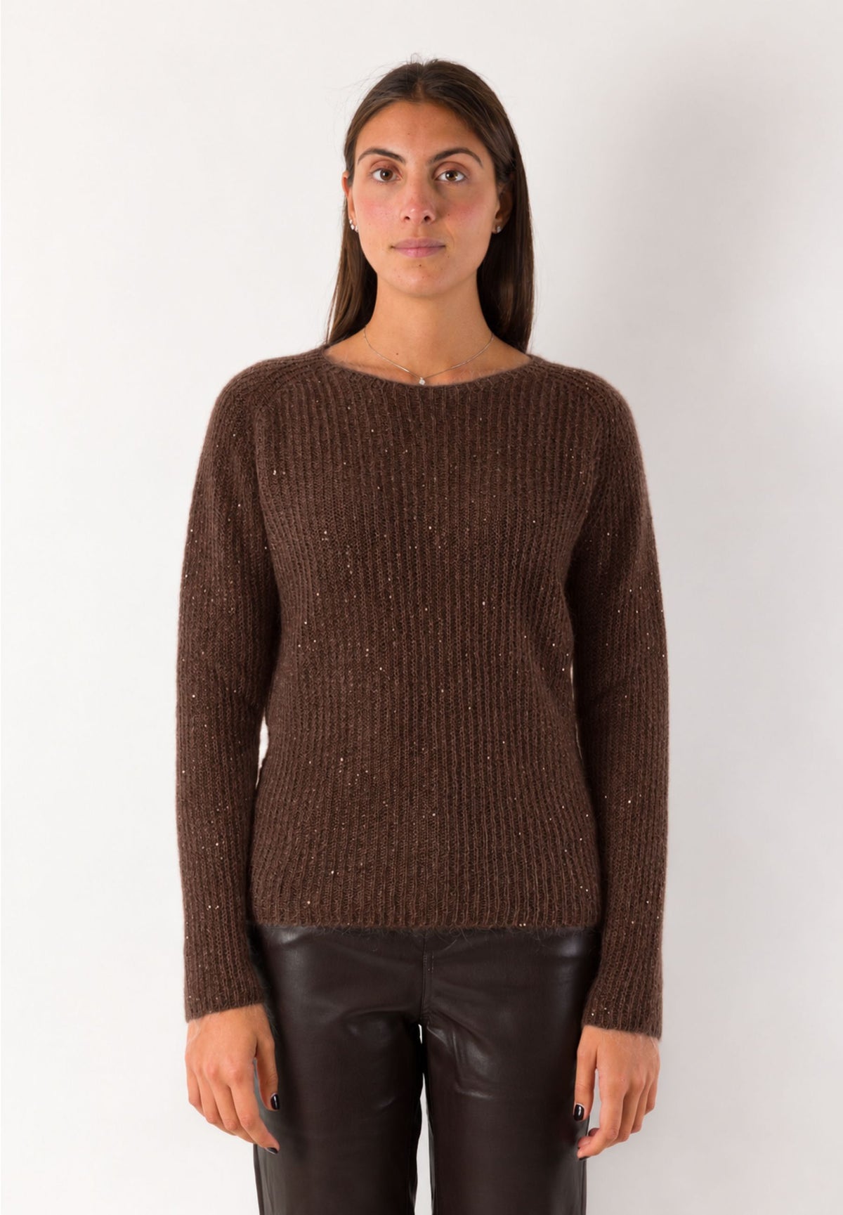 Maglia lurex girocollo a coste 3M1803