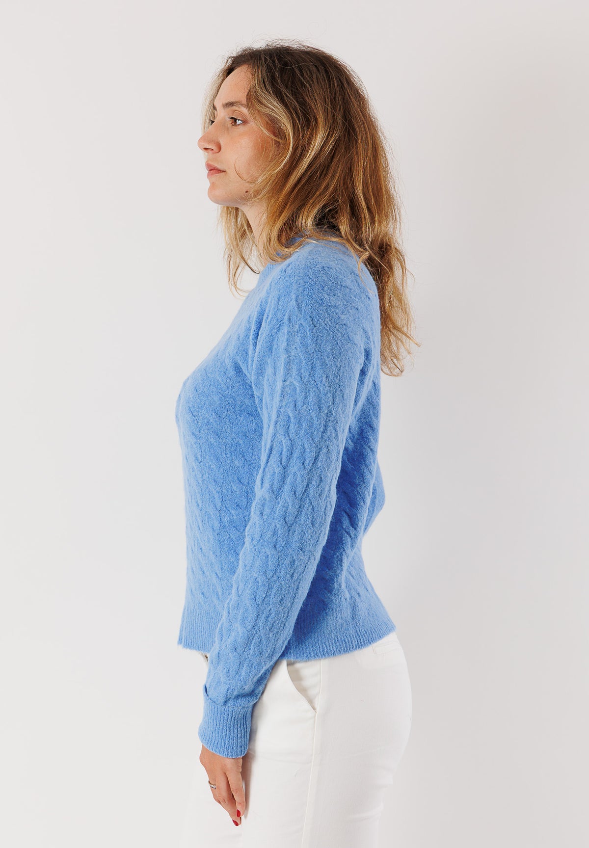 Maglione girocollo misto lana e mohair 3M0885C