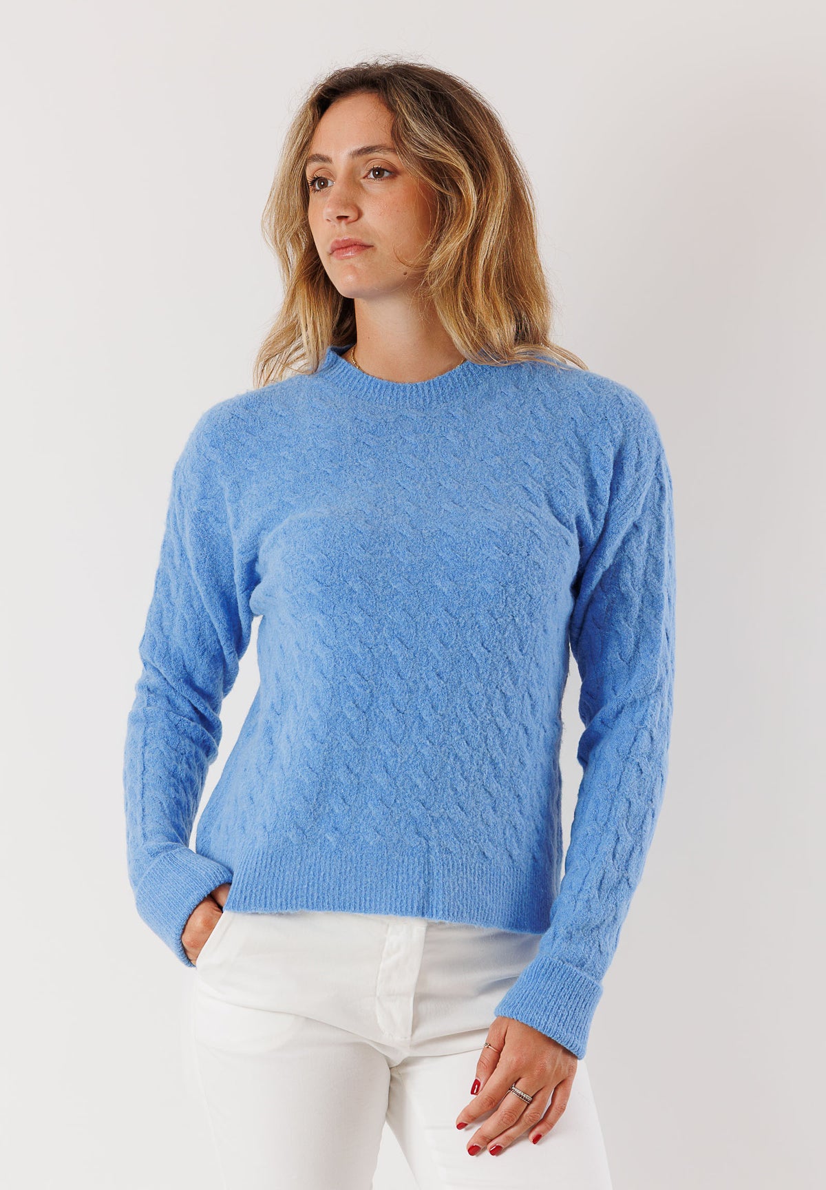 Maglione girocollo misto lana e mohair 3M0885C