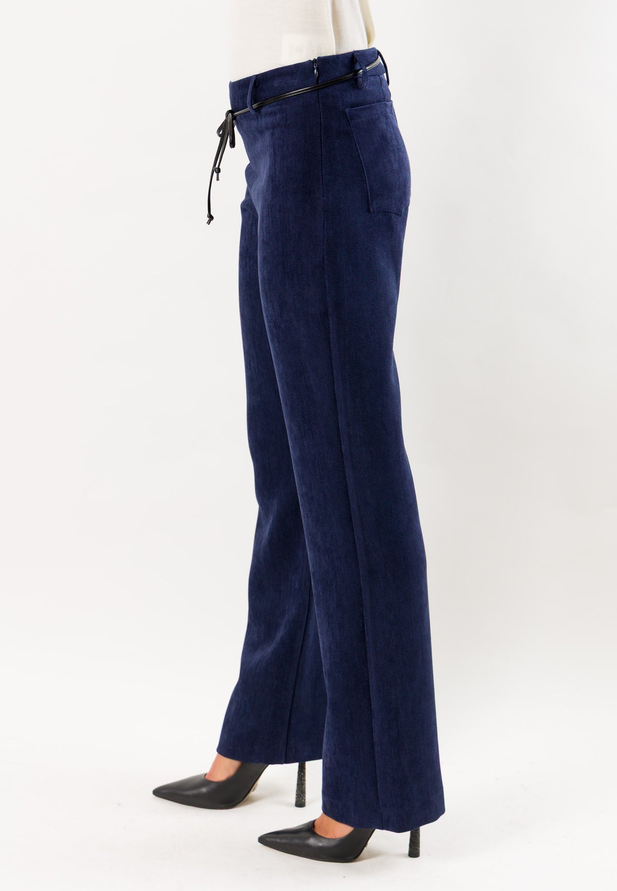 Mesange AI26620 pantaloni dritti con cintura