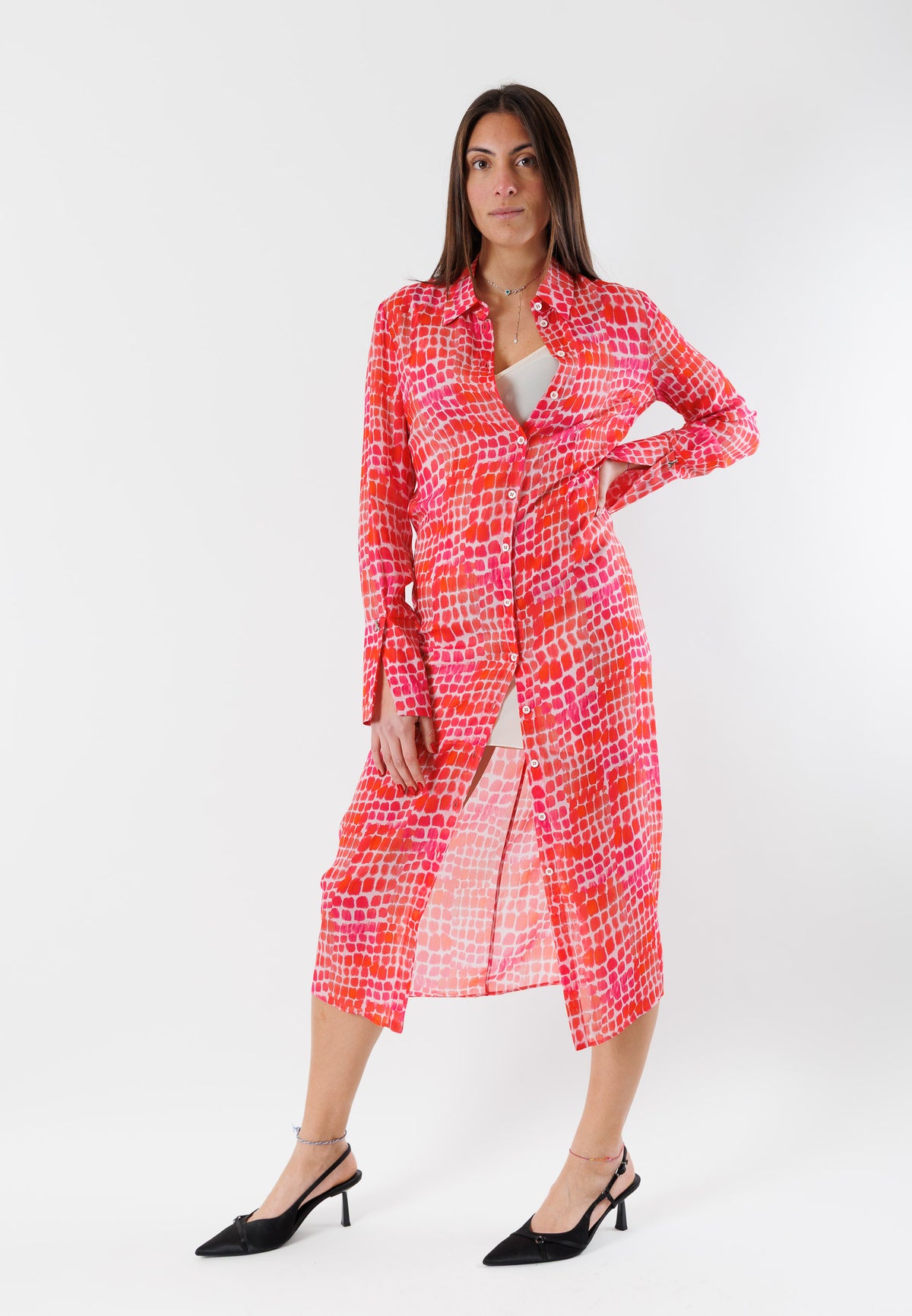 PATRIZIA PEPE Women's Red croco print dresses