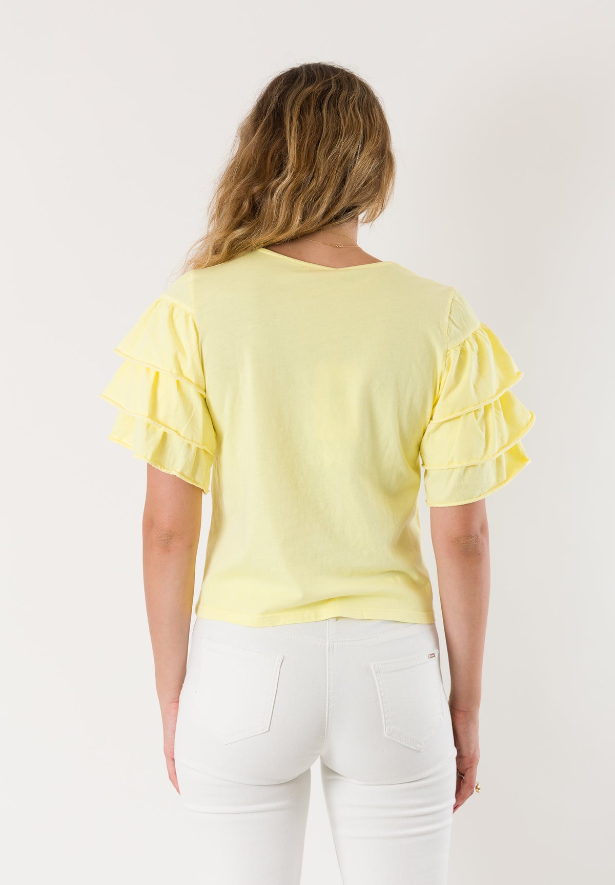 T-shirt con maniche a balze 100% cotone MR4068N