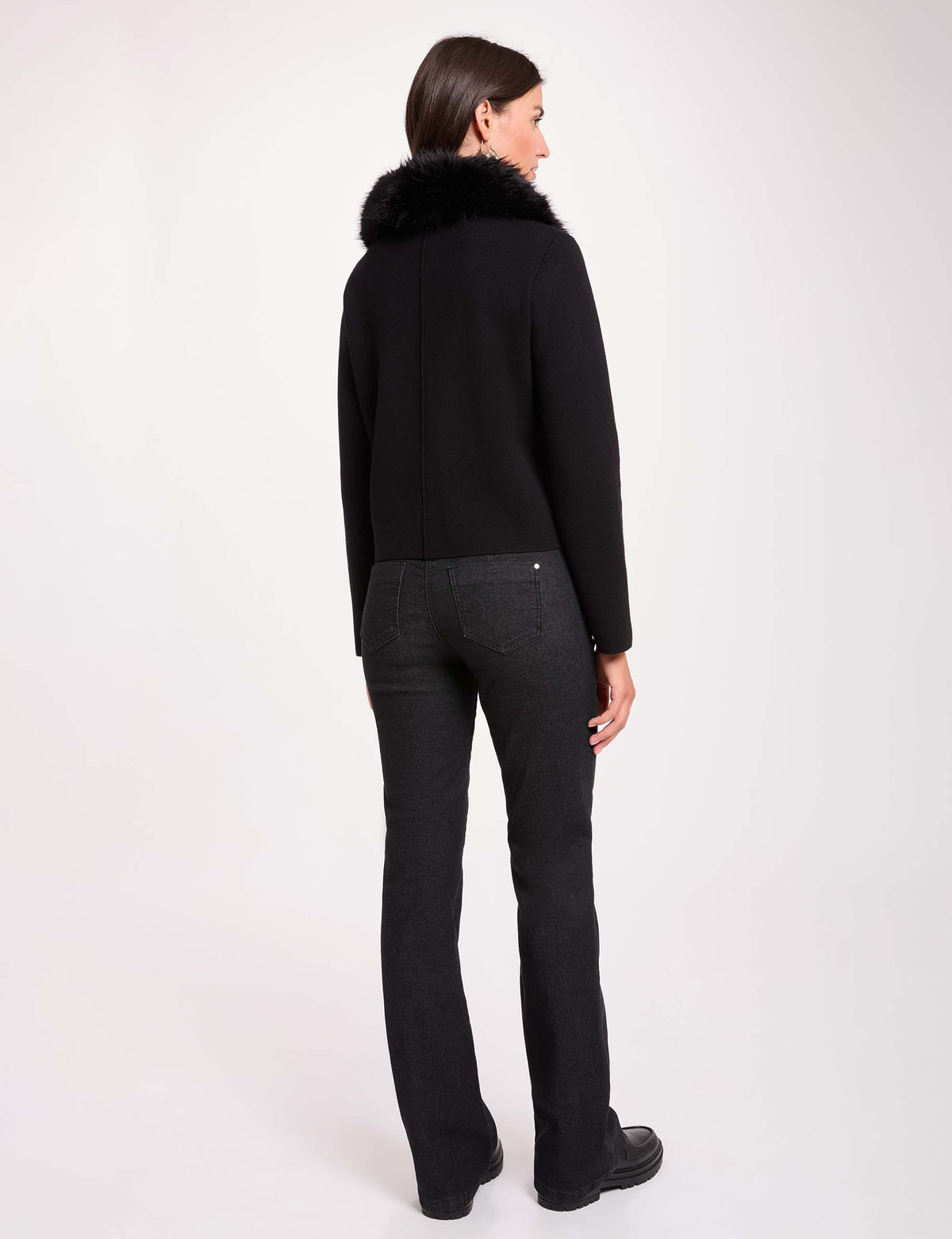 Morgan MCOUSI cardigan collo eco-pelliccia
